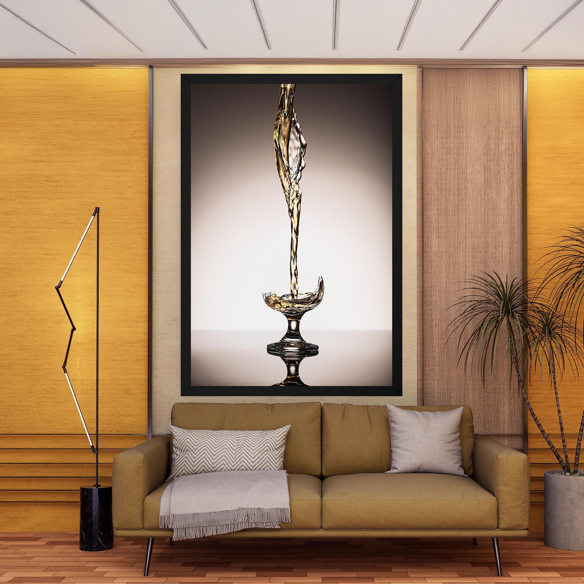 Leinwandbild White Wine Splash mockup 9