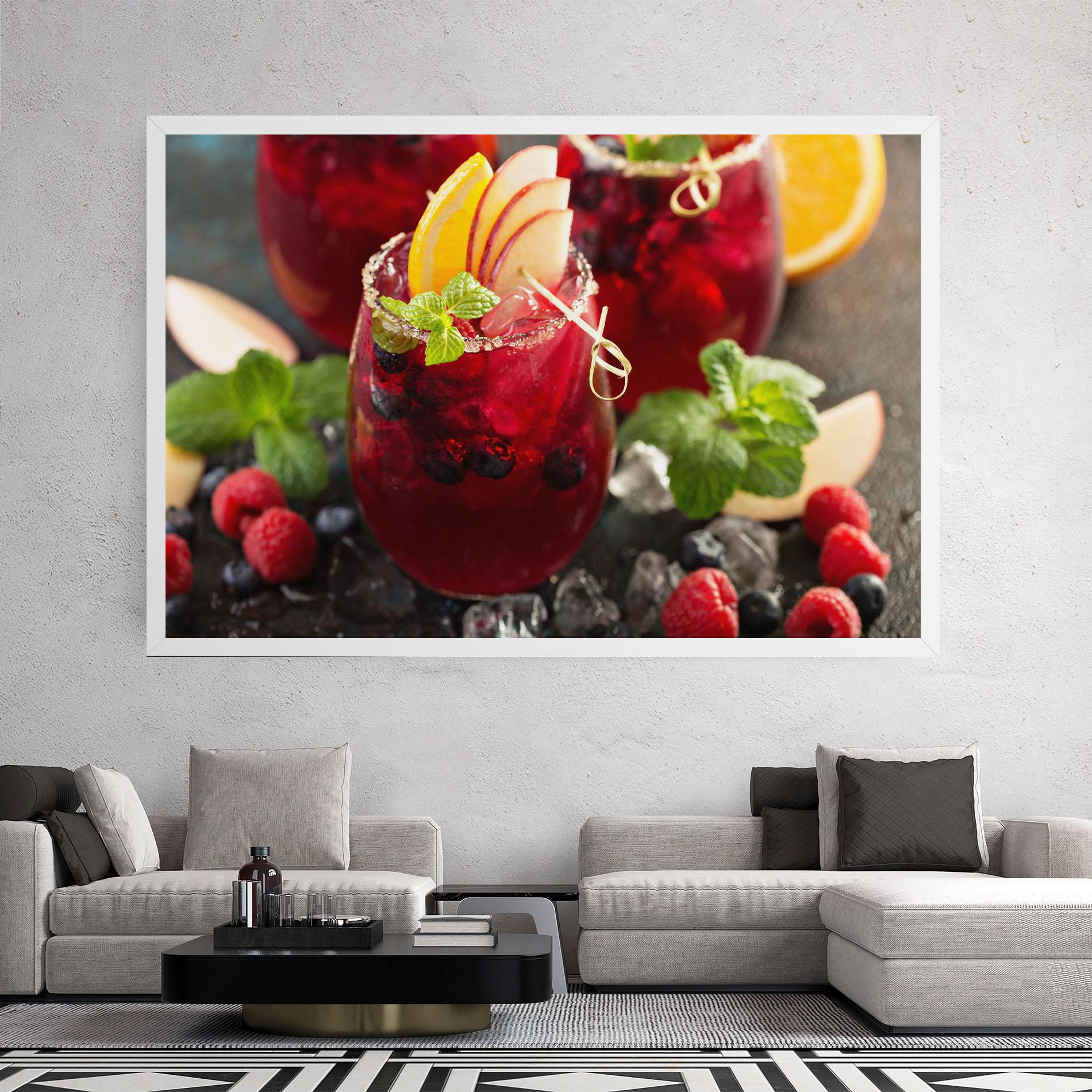 Leinwandbild Berry Drink mockup 2