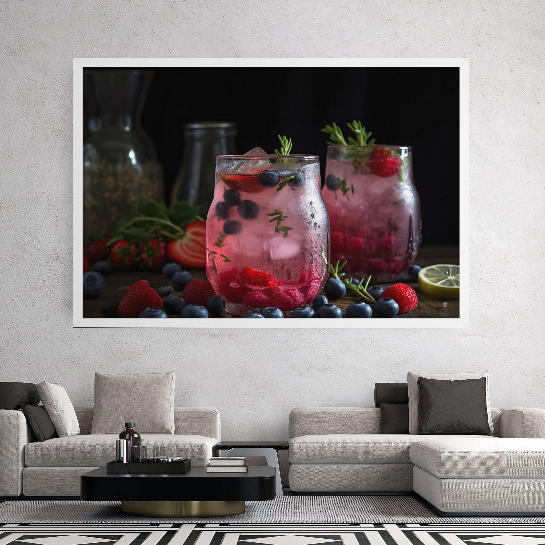 Leinwandbild Berry Ice Drink mockup 2