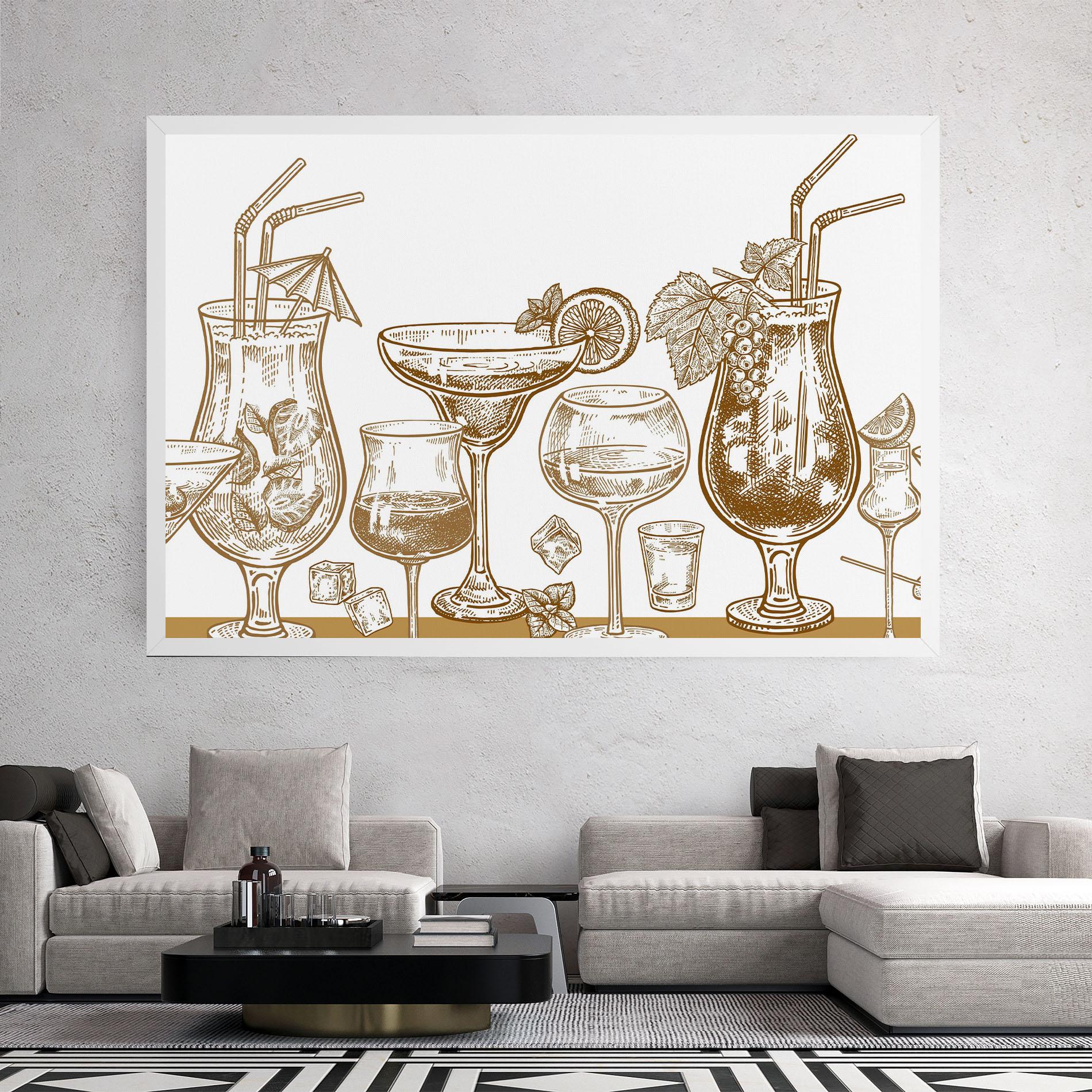 Leinwandbild Brown Line Drinks mockup 2