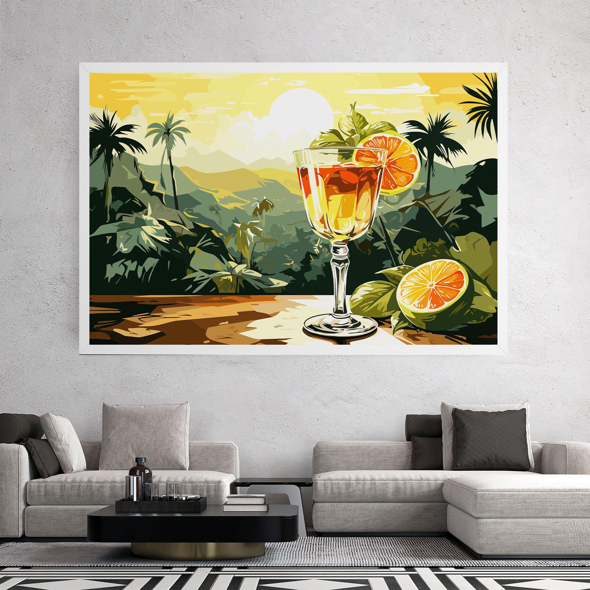 Leinwandbild Orange Drink mockup 2