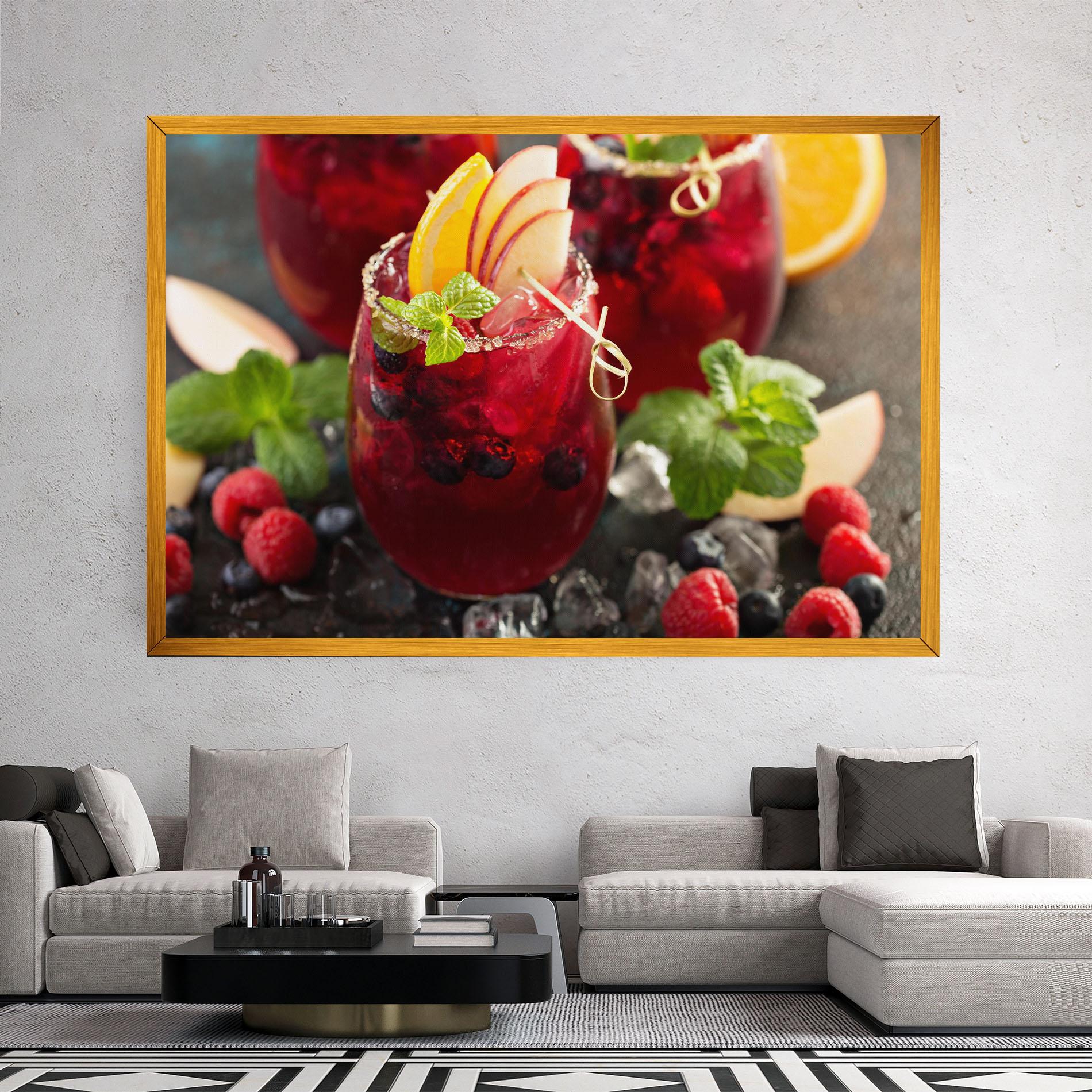 Leinwandbild Berry Drink mockup 2