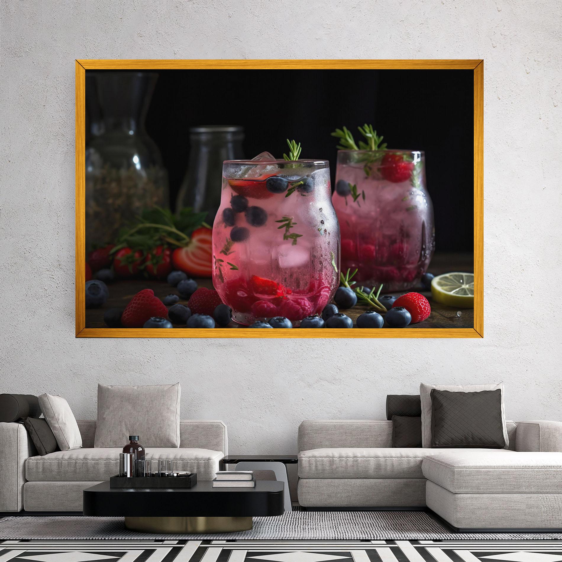 Leinwandbild Berry Ice Drink mockup 2