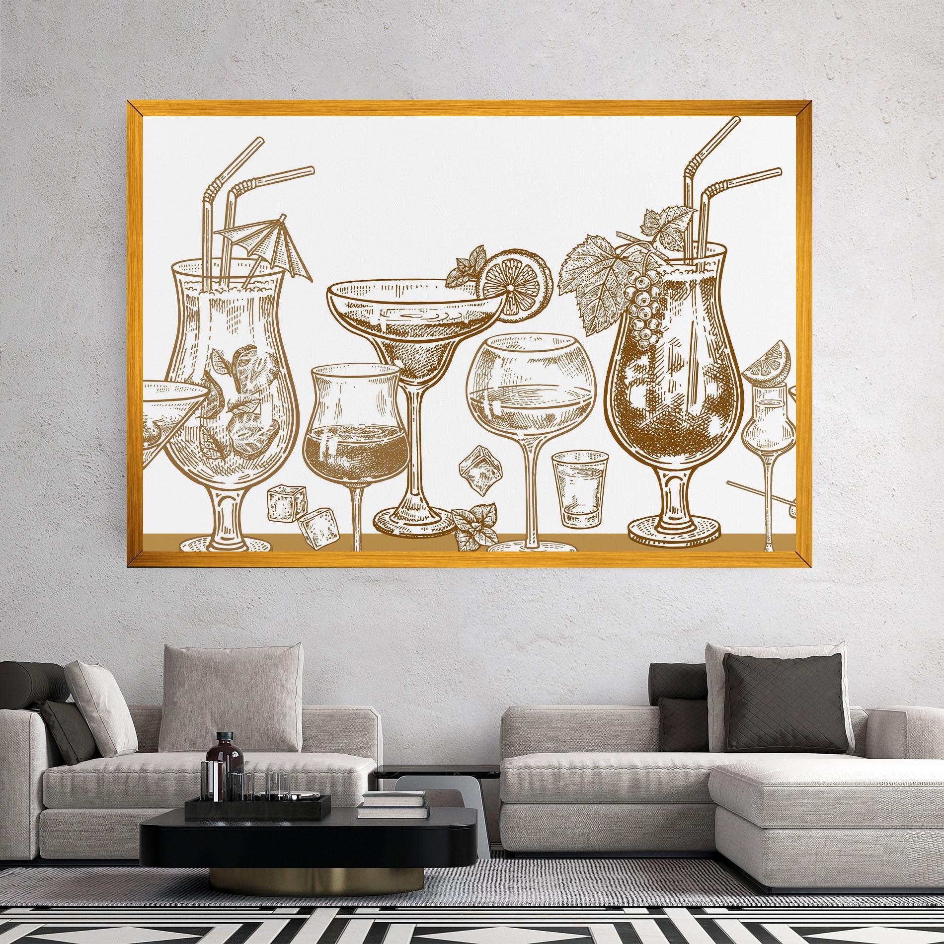 Leinwandbild Brown Line Drinks mockup 2