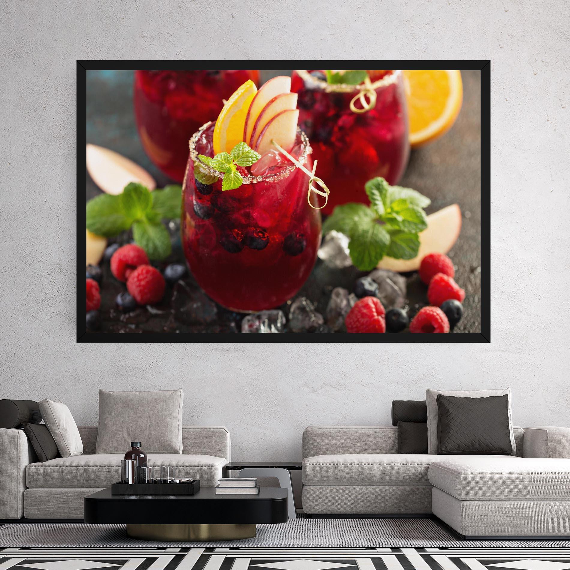 Leinwandbild Berry Drink mockup 2