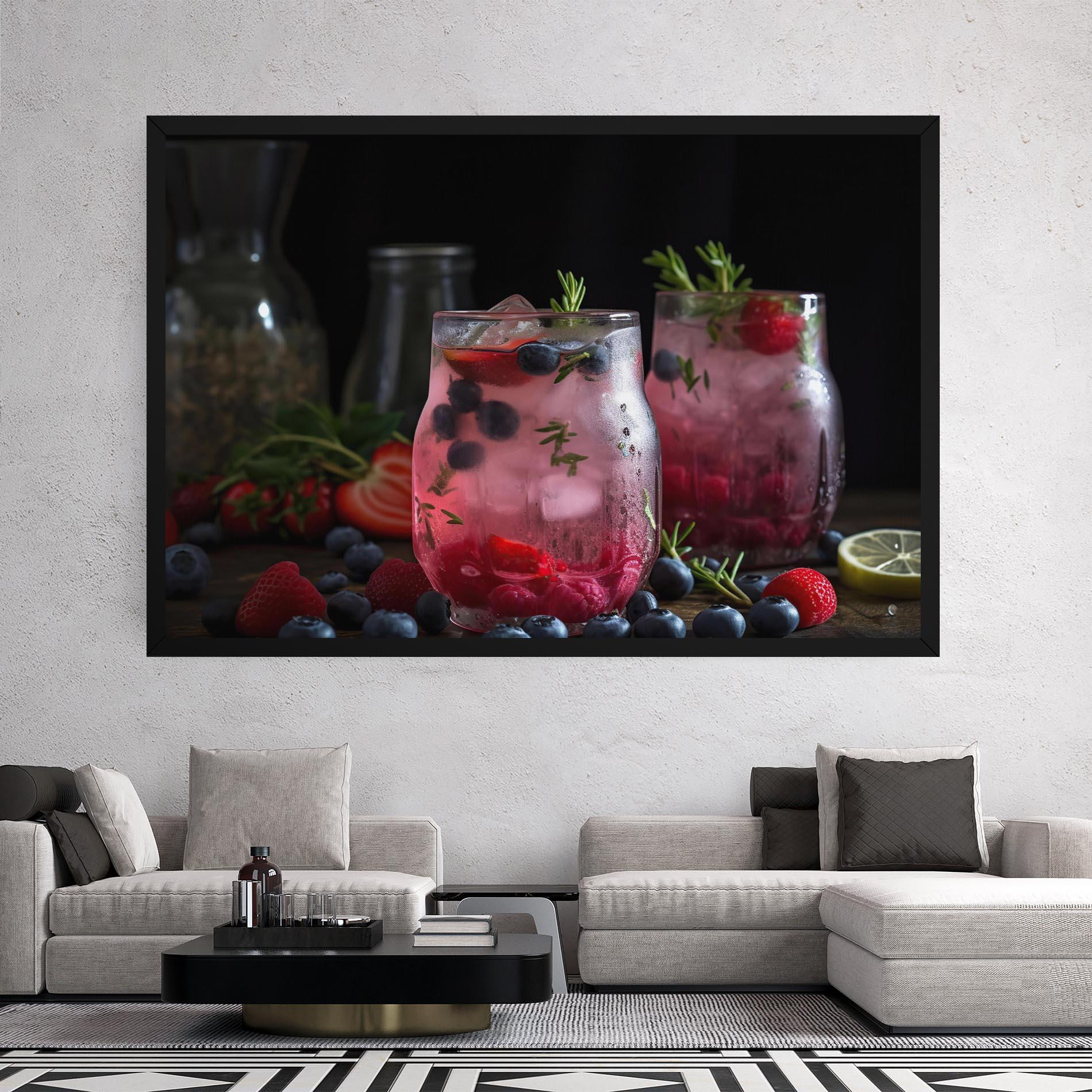 Leinwandbild Berry Ice Drink mockup 2