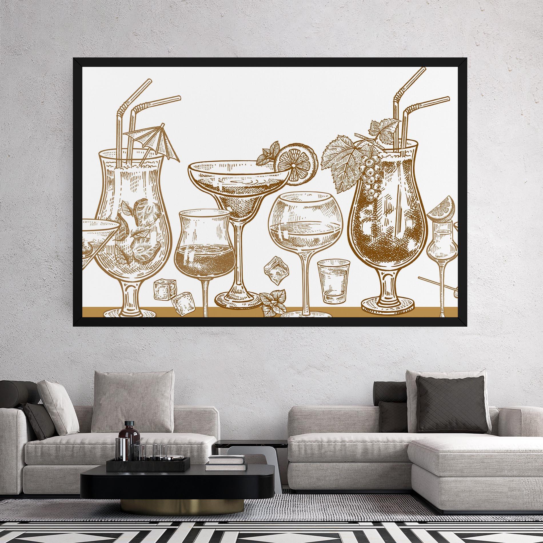 Leinwandbild Brown Line Drinks mockup 2
