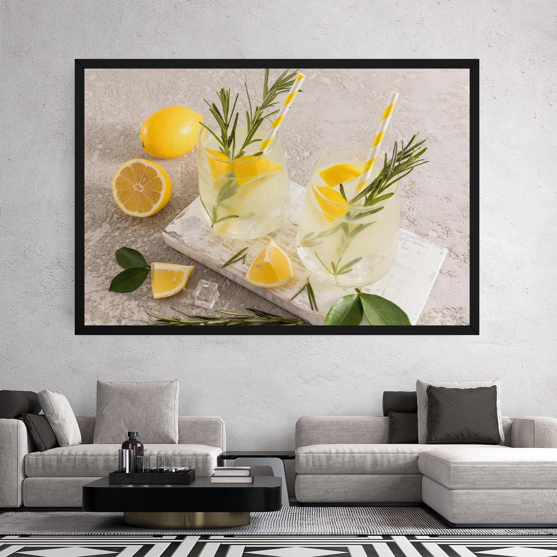 Leinwandbild Homemade Rosemary Drink mockup 2