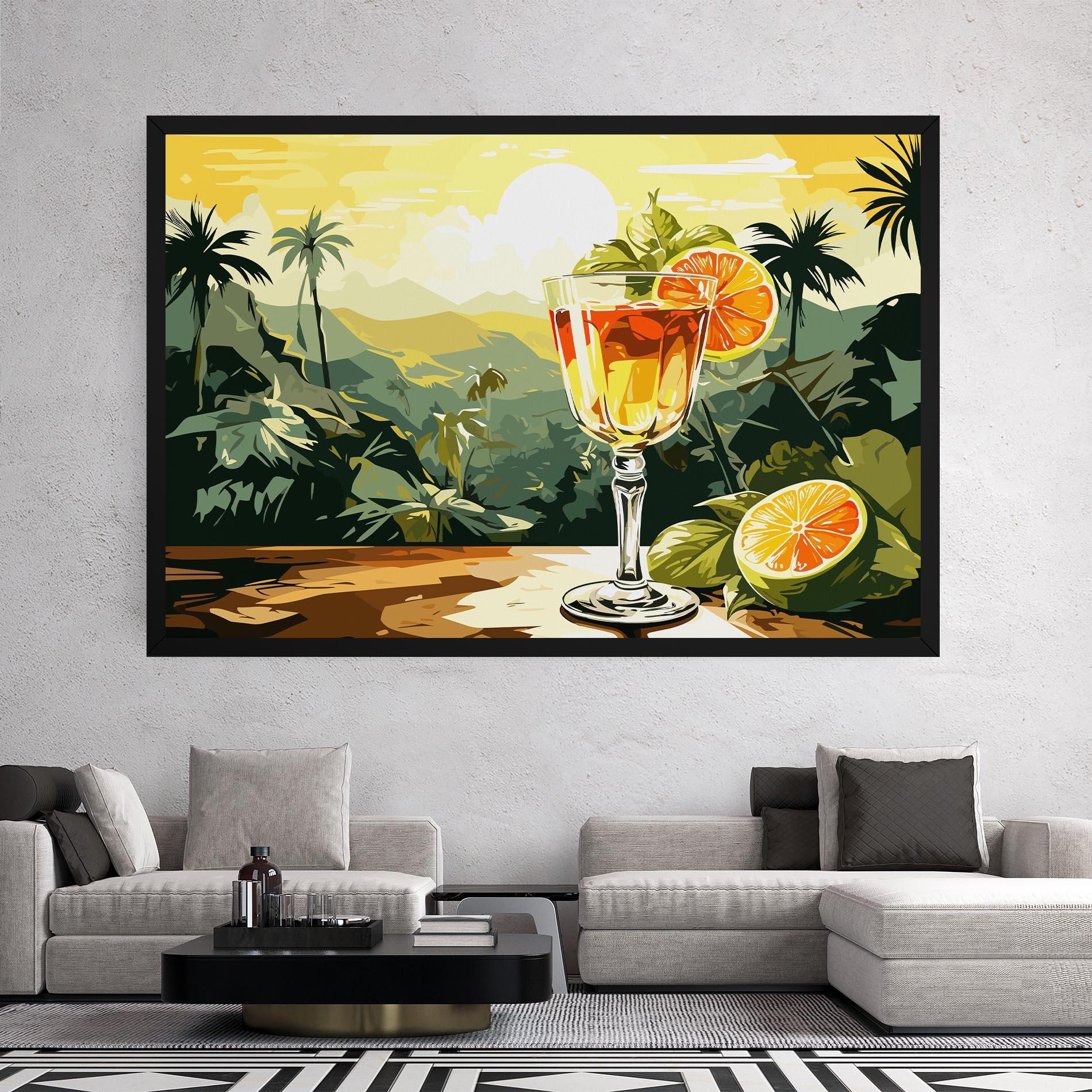 Leinwandbild Orange Drink mockup 2