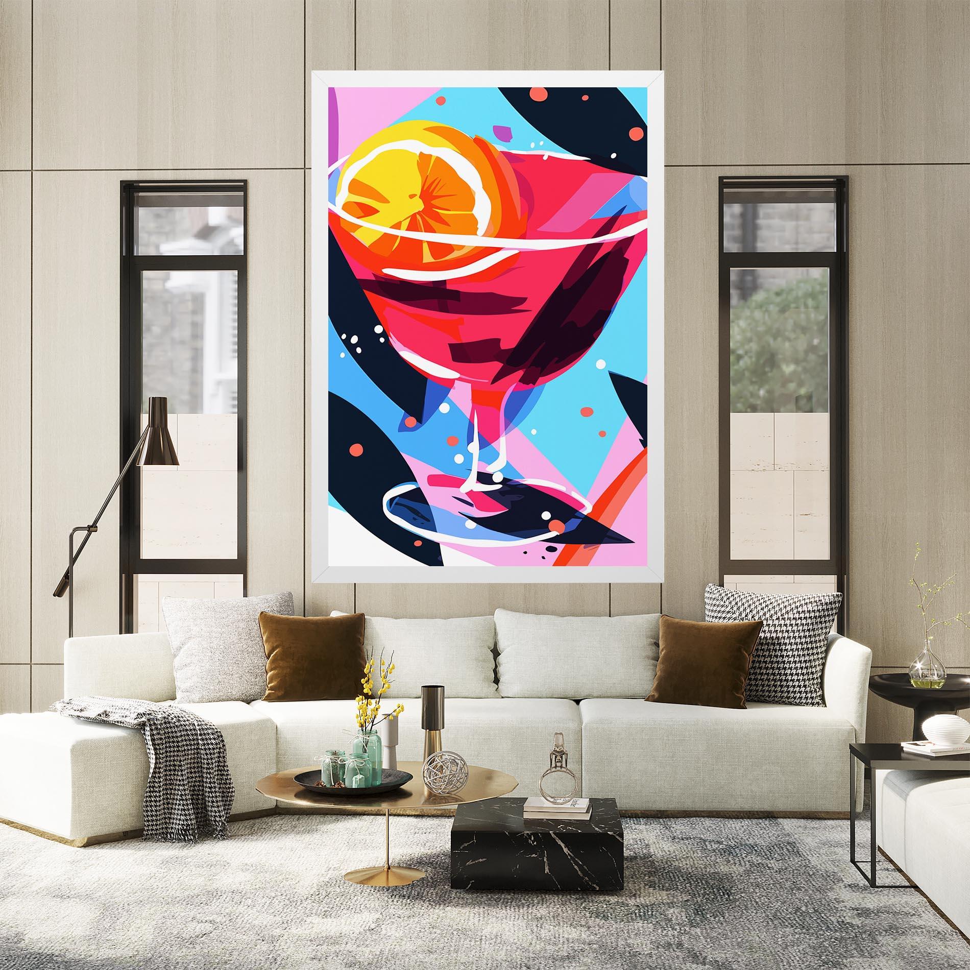 Leinwandbild Red Cocktail Art mockup 2