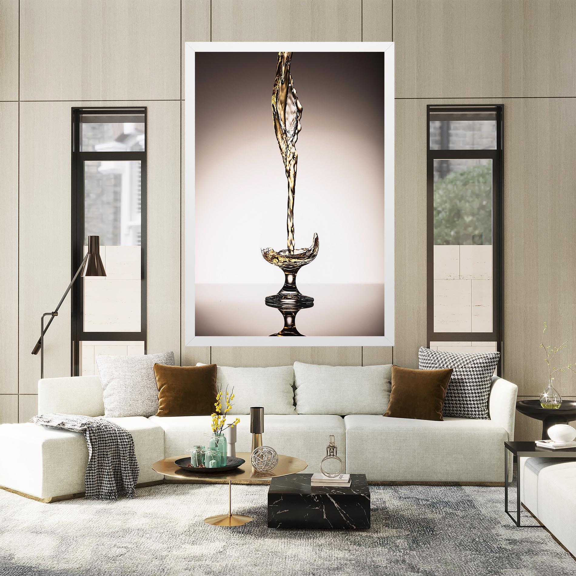 Leinwandbild White Wine Splash mockup 2