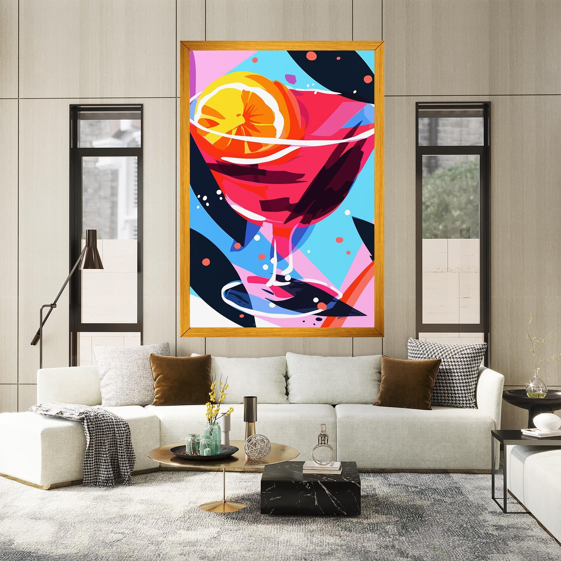 Leinwandbild Red Cocktail Art mockup 2