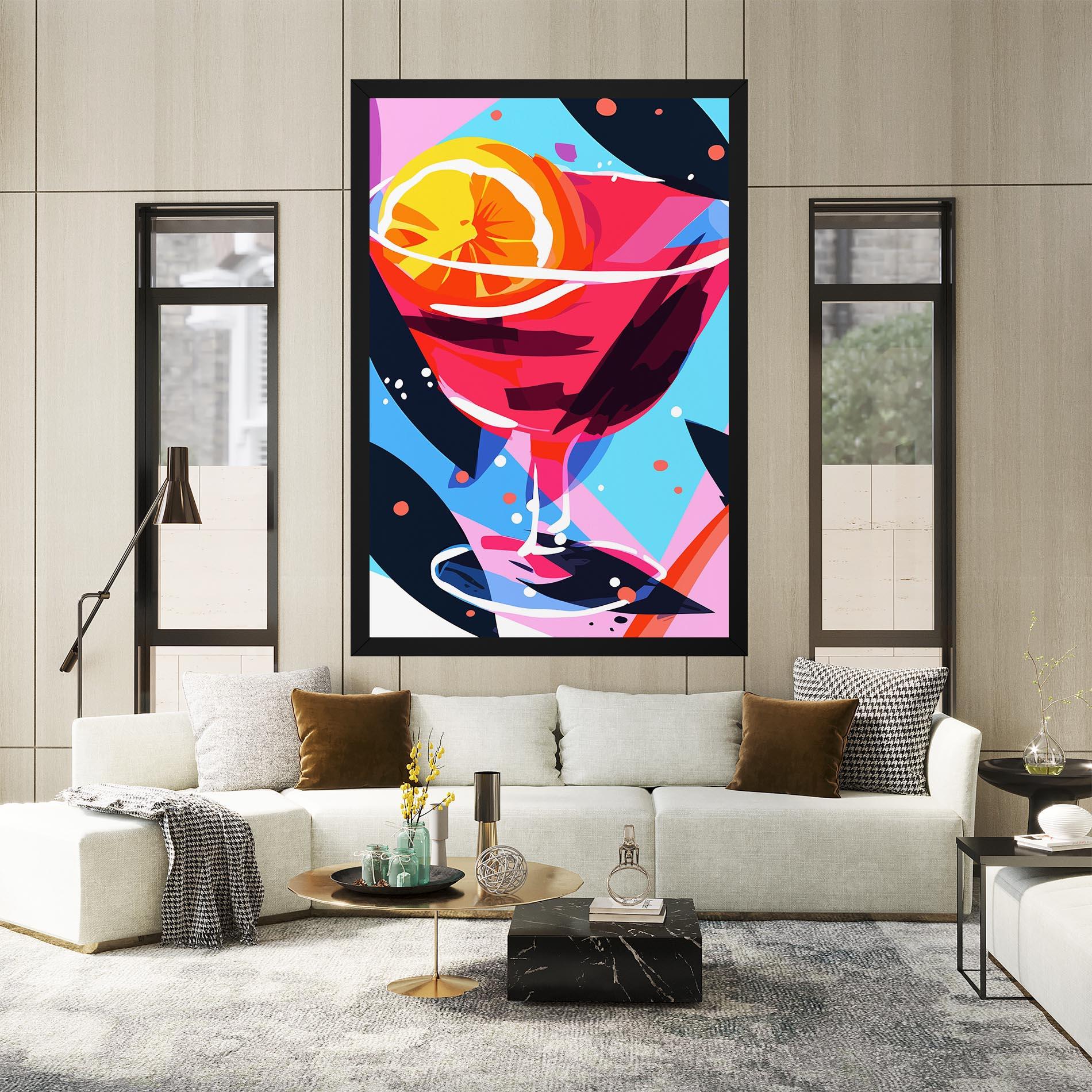 Leinwandbild Red Cocktail Art mockup 2