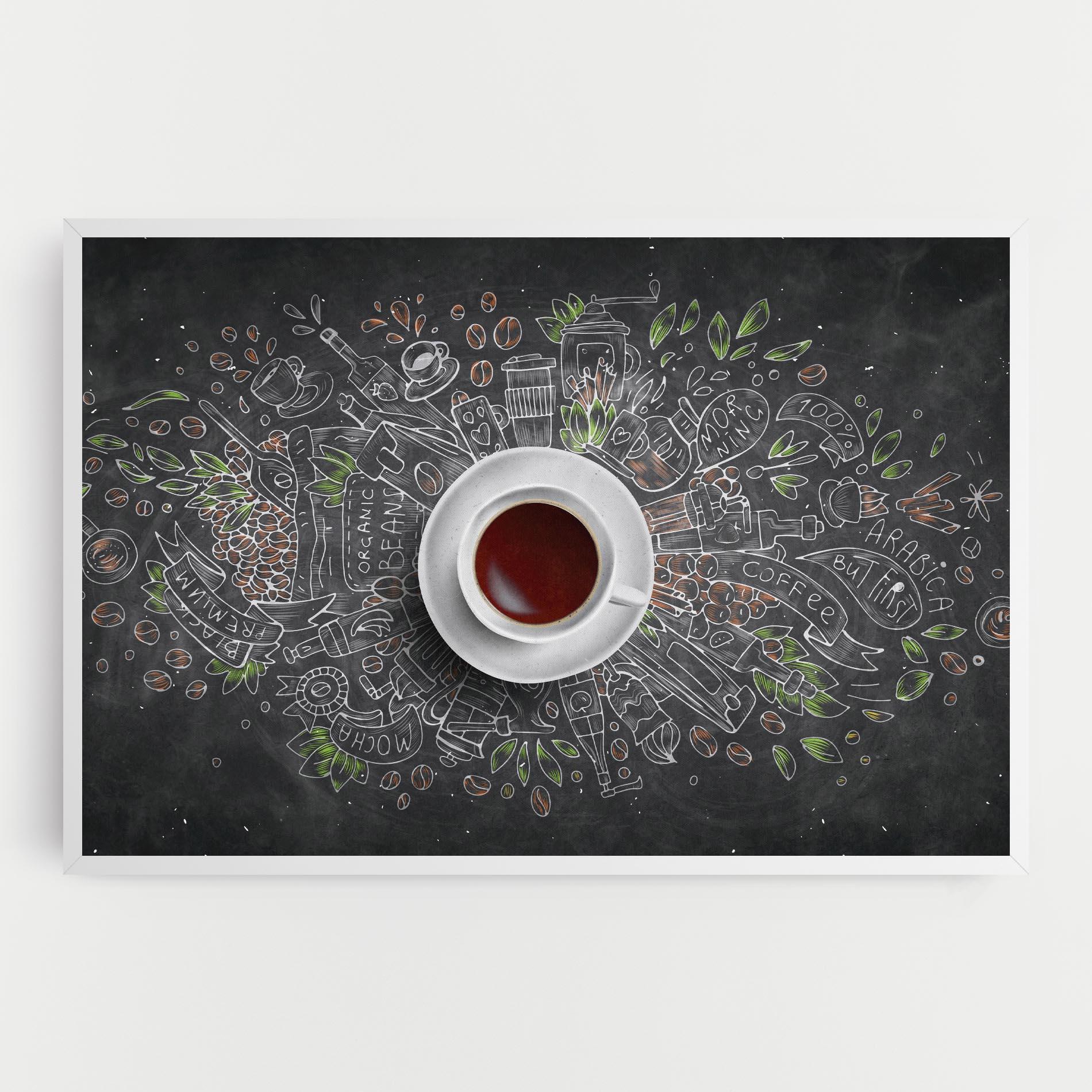 Leinwandbild Black Board Coffee mockup 0