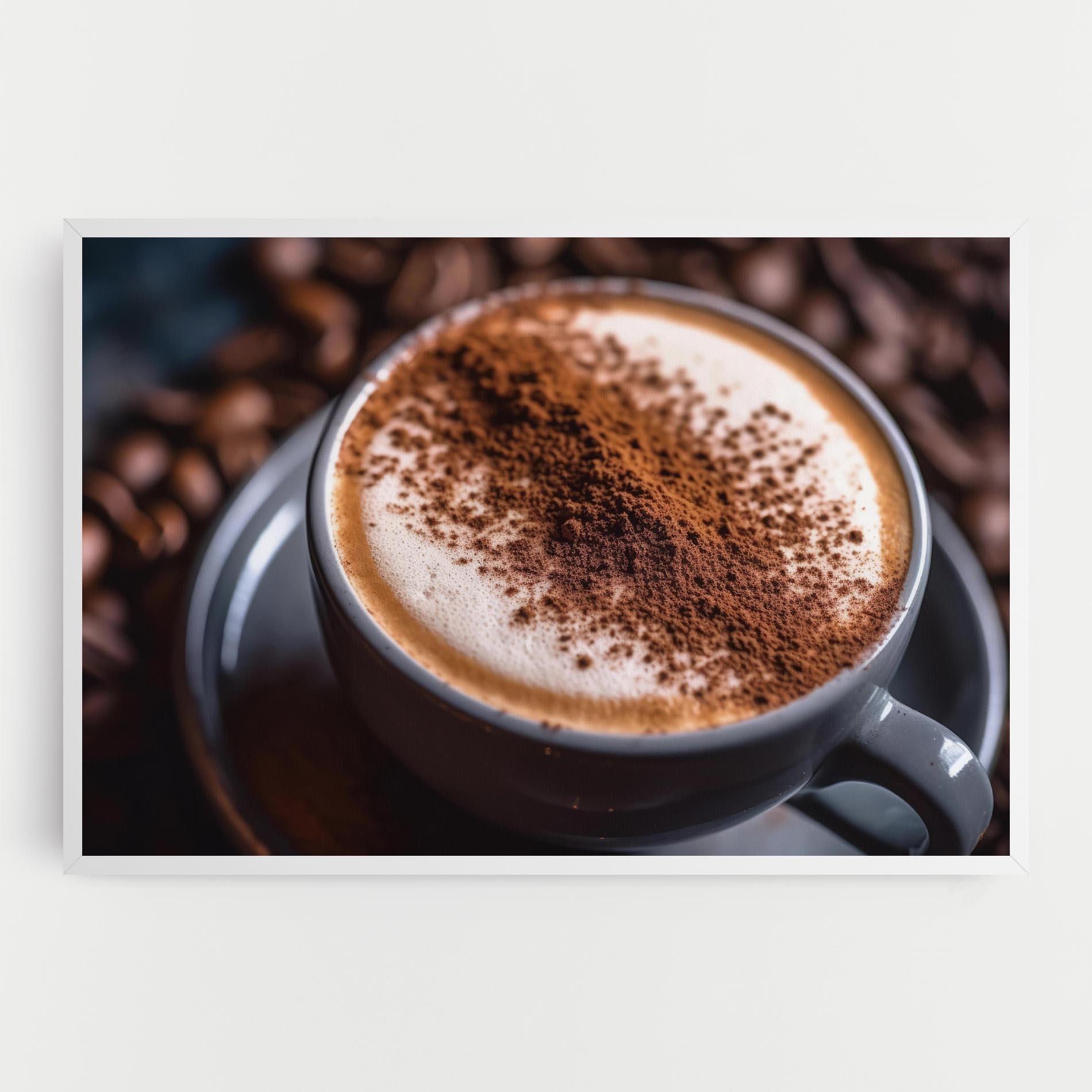 Leinwandbild Cappuccino Coffee Close Up mockup 0