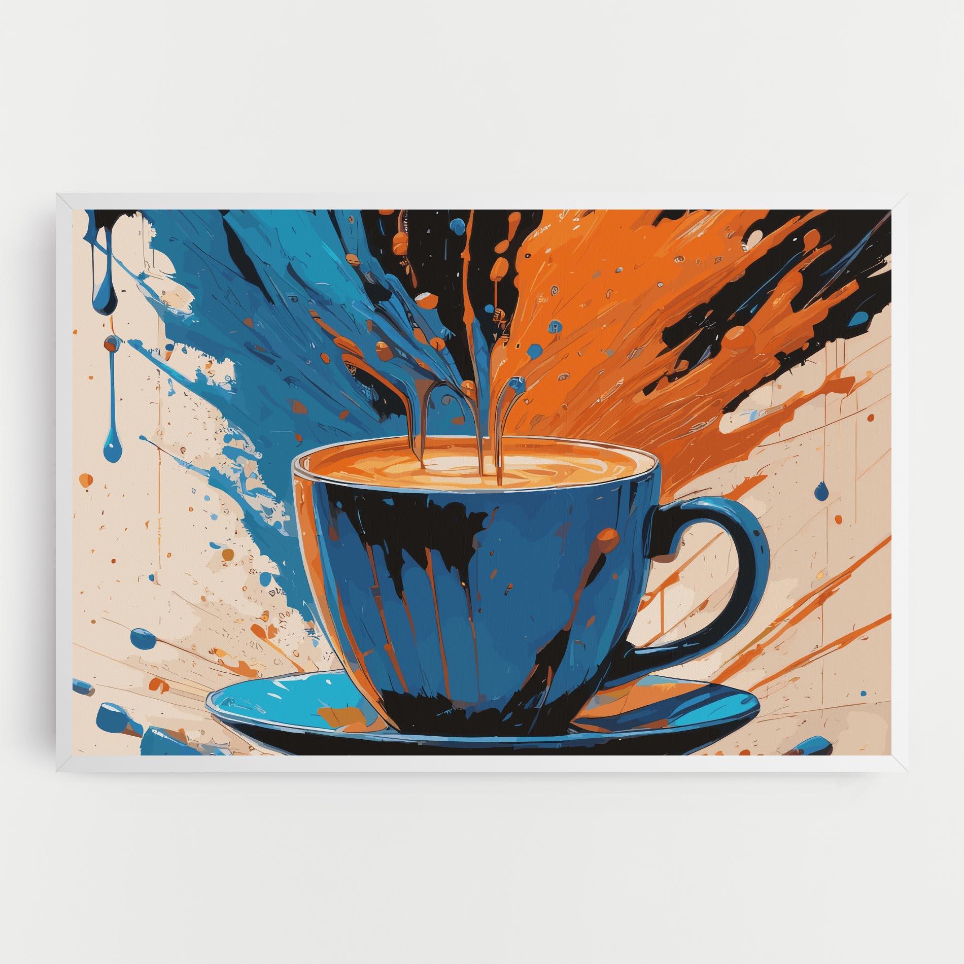 Leinwandbild Coffee Blue Orange mockup 0