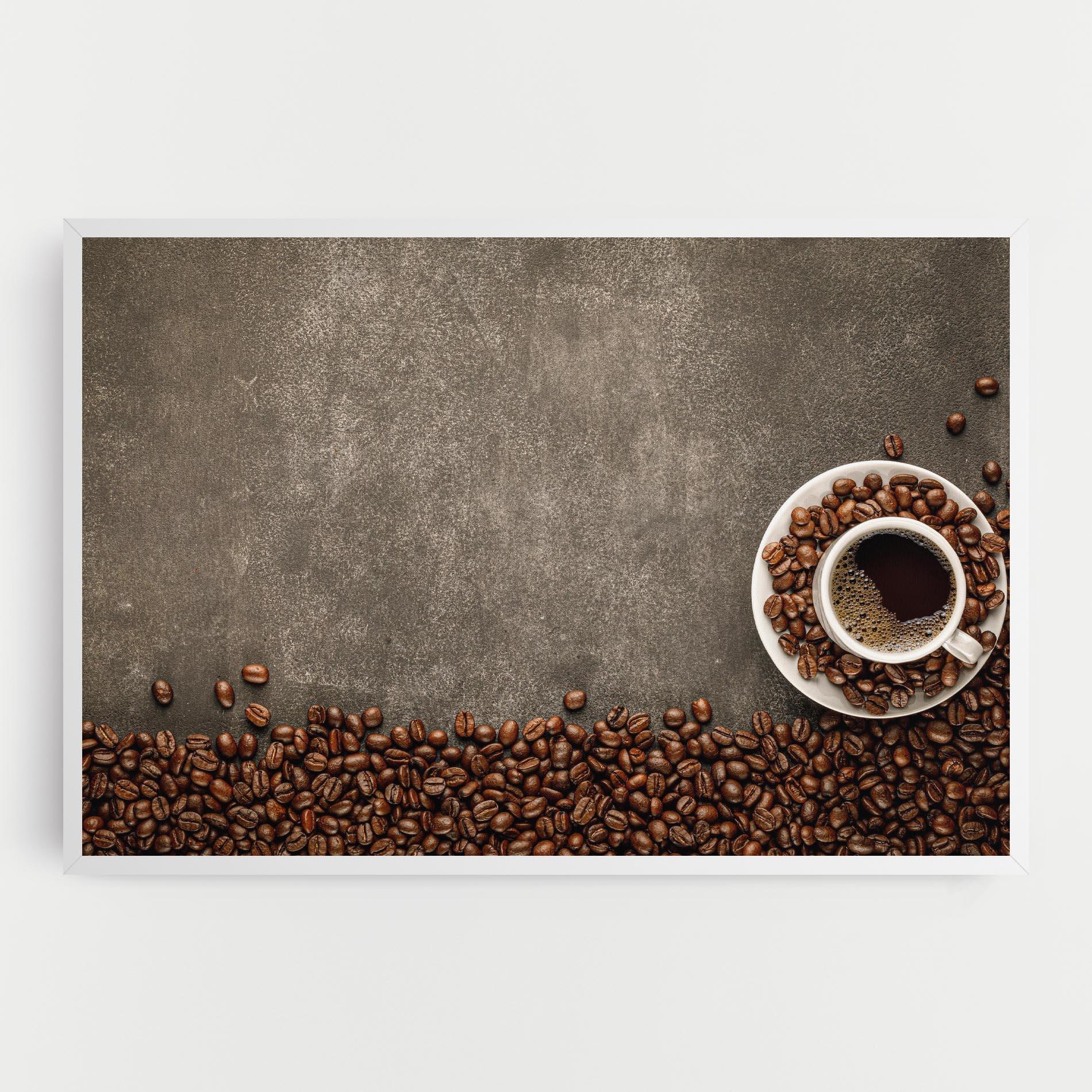 Leinwandbild Coffee On Grey Table mockup 0