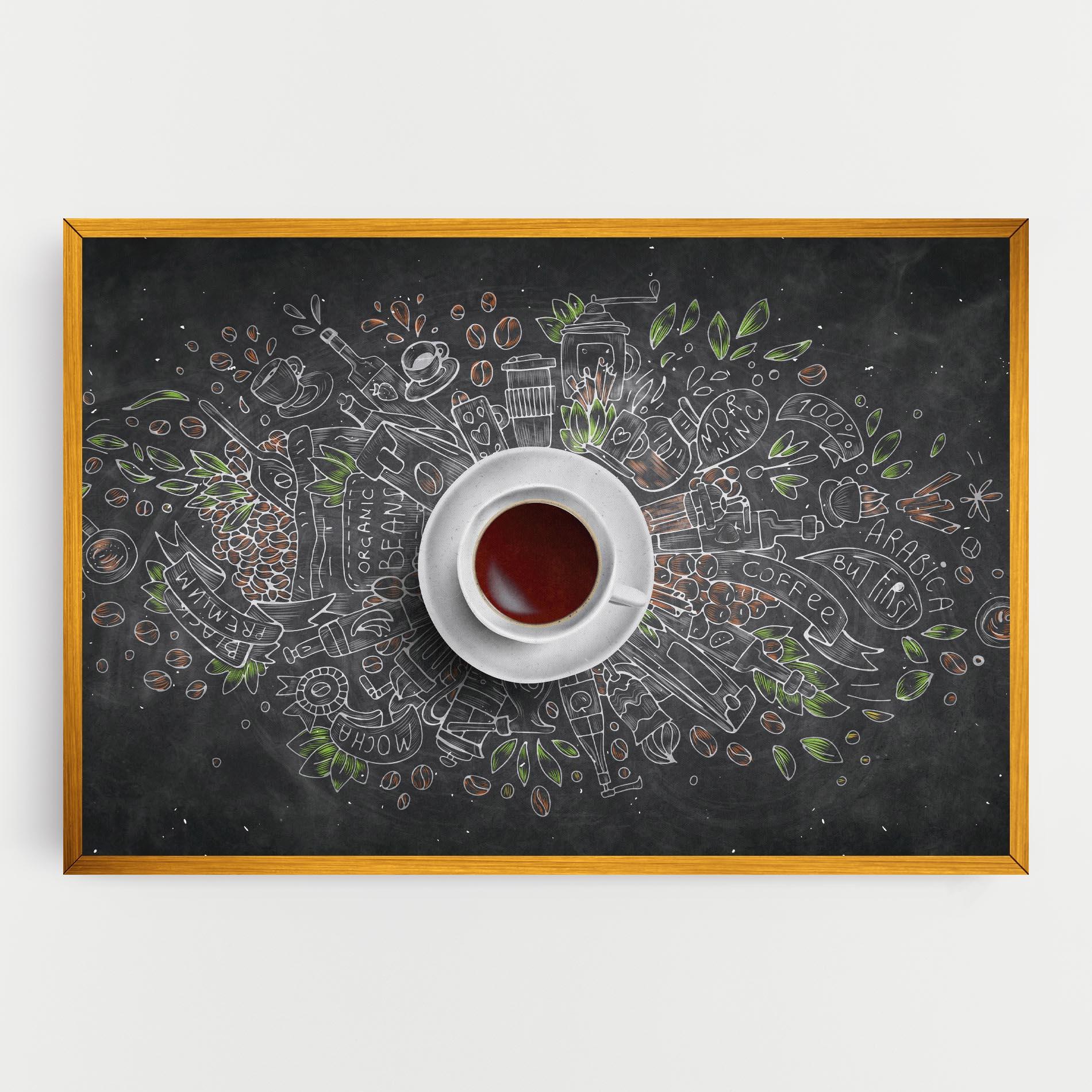 Leinwandbild Black Board Coffee mockup 0