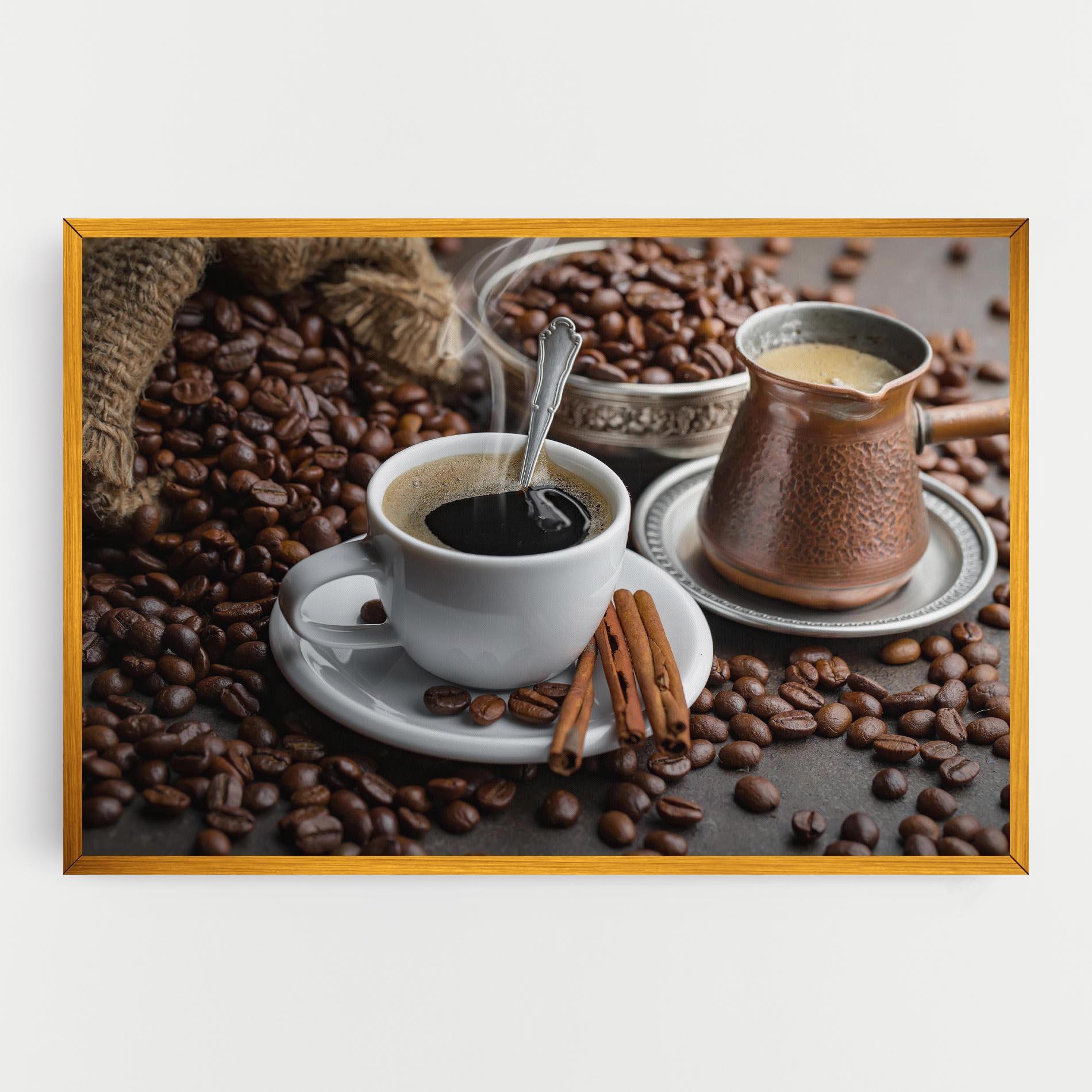 Leinwandbild Black Coffee Beans mockup 0