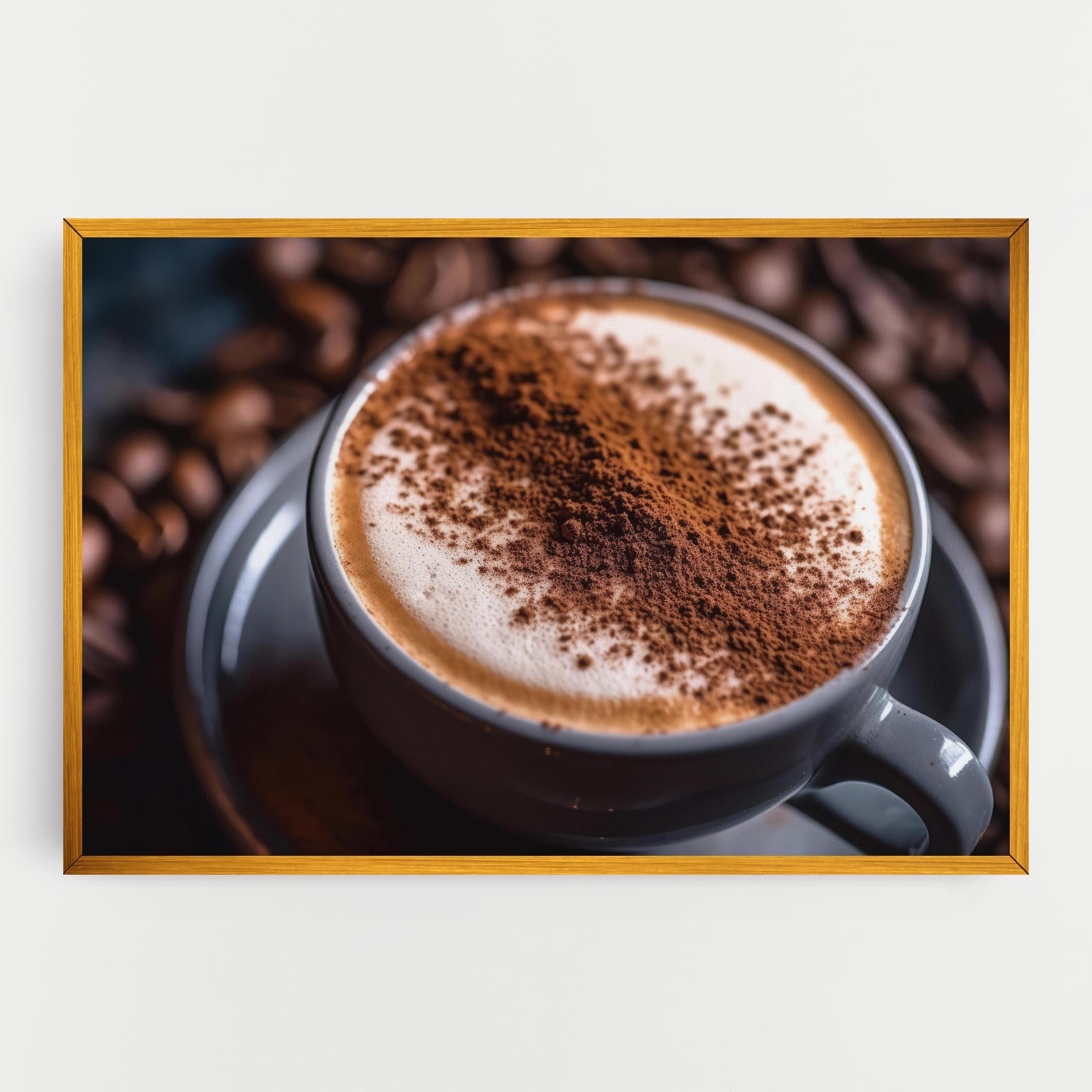 Leinwandbild Cappuccino Coffee Close Up mockup 0