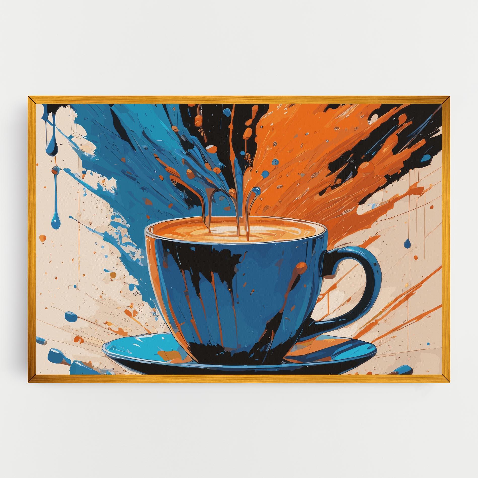 Leinwandbild Coffee Blue Orange mockup 0