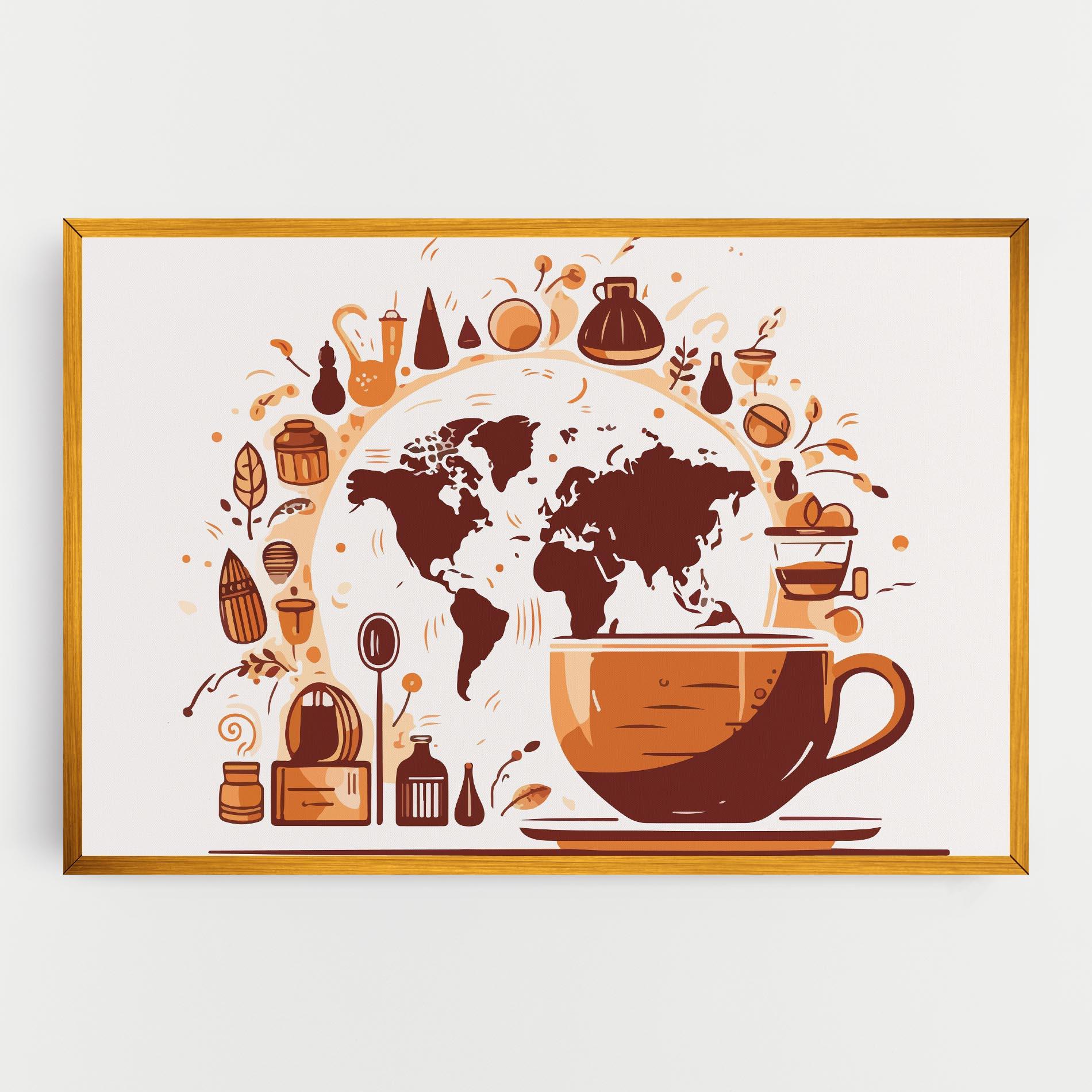 Leinwandbild Coffee Map mockup 0
