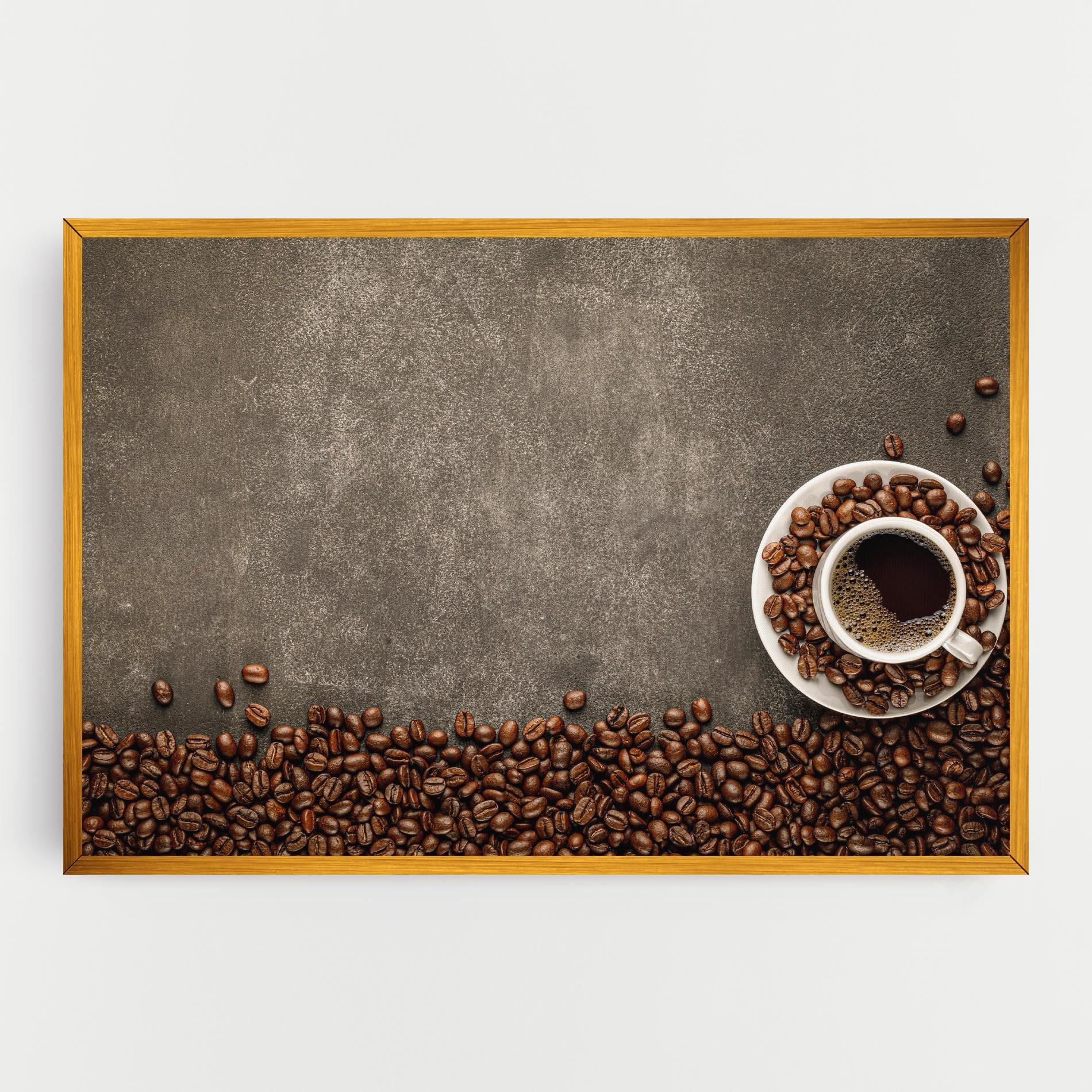 Leinwandbild Coffee On Grey Table mockup 0