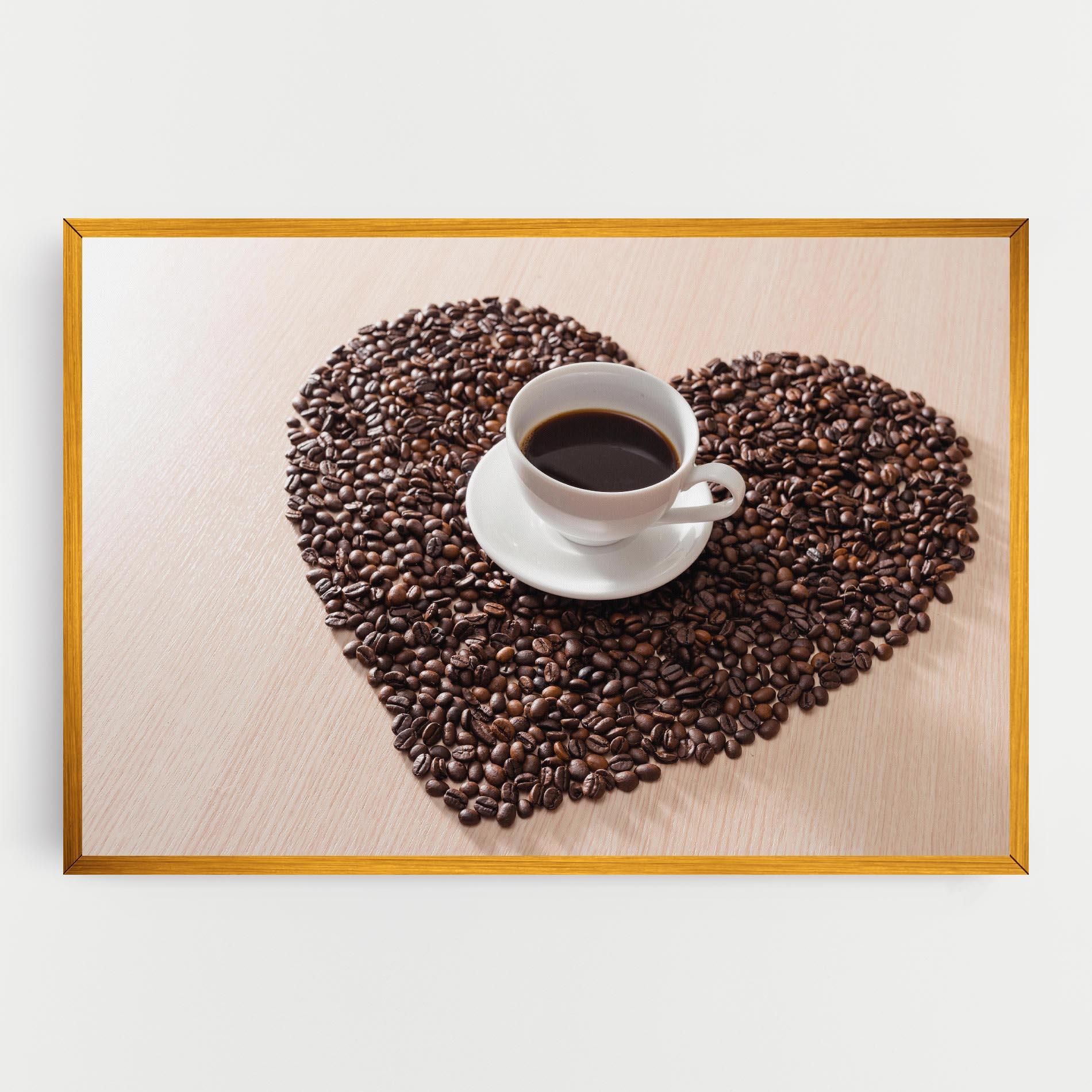 Leinwandbild Heart Coffee Beans mockup 0