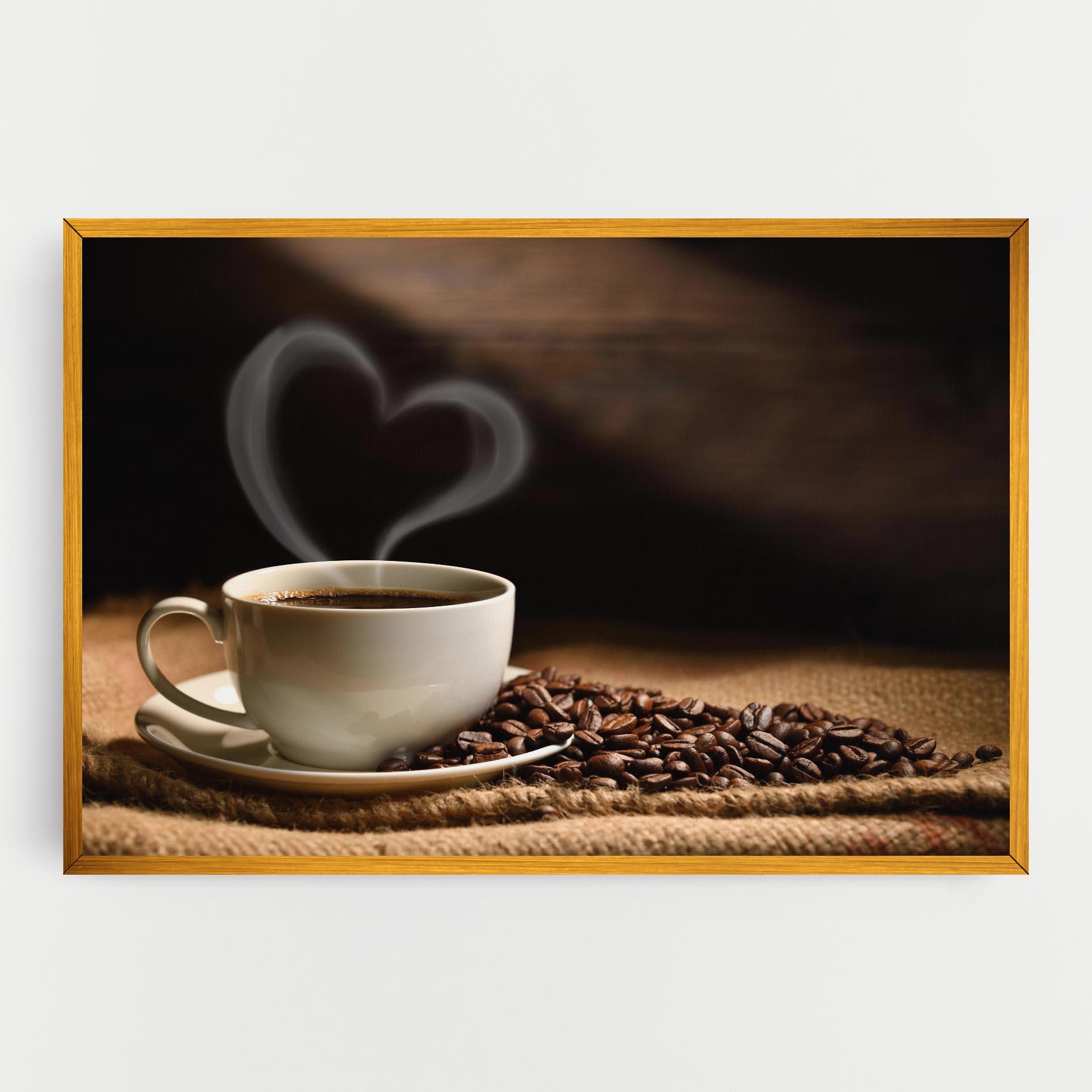Leinwandbild Heart Coffee Smoke mockup 0