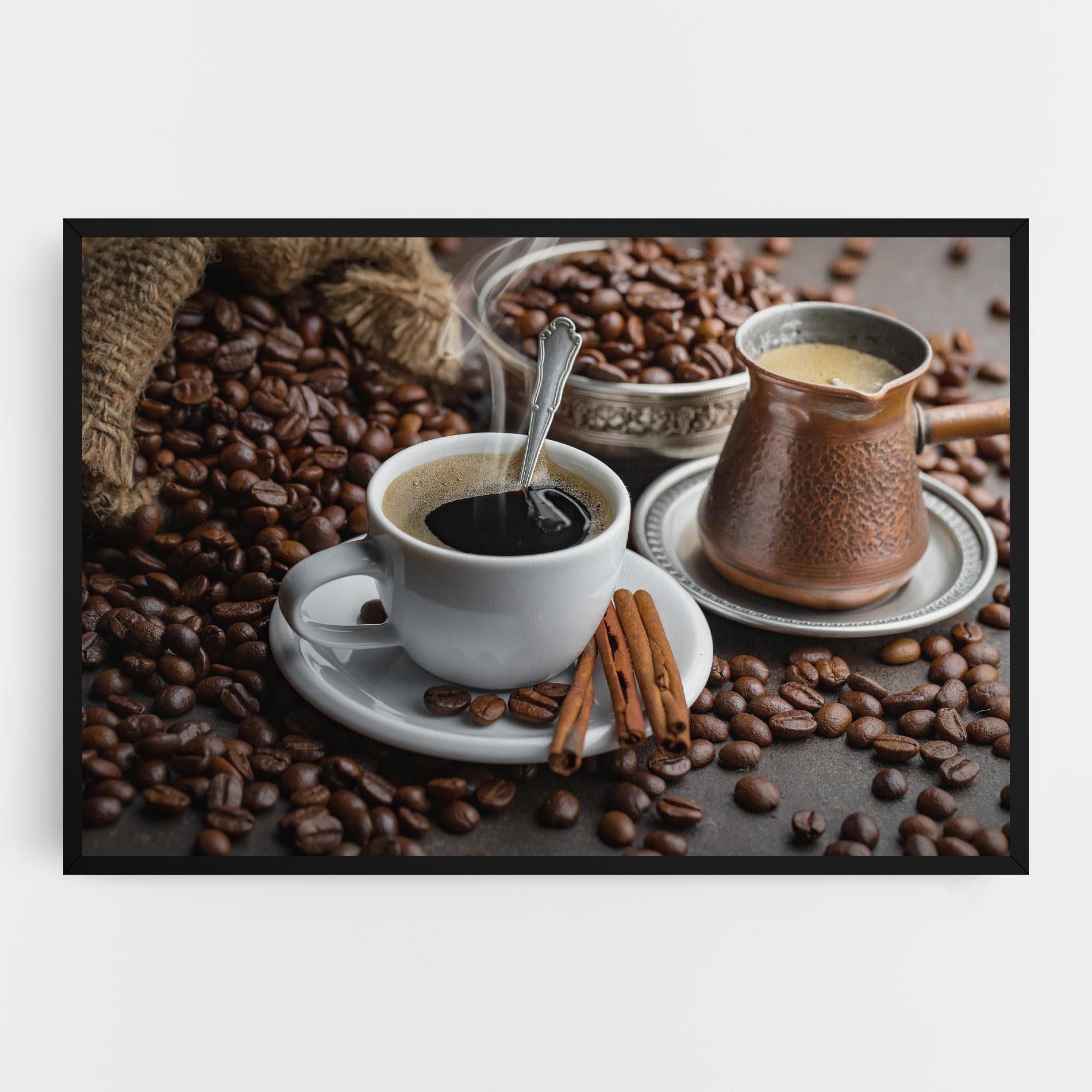 Leinwandbild Black Coffee Beans mockup 0