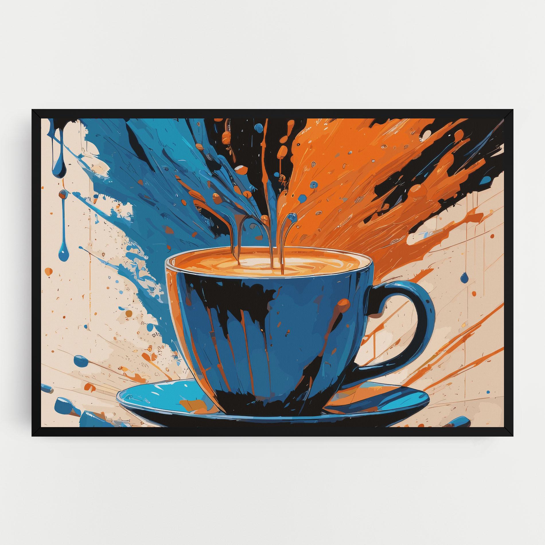 Leinwandbild Coffee Blue Orange mockup 0