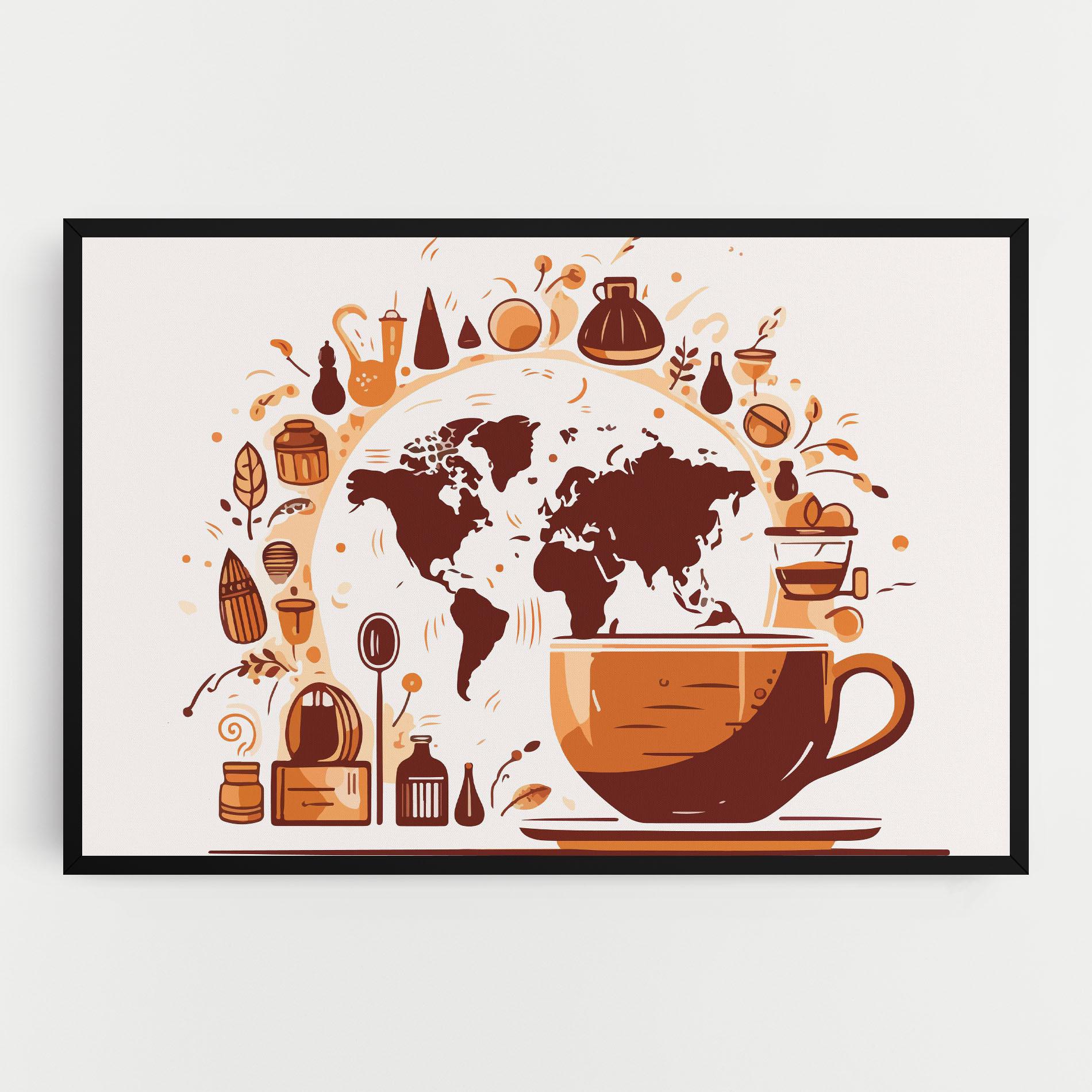 Leinwandbild Coffee Map mockup 0
