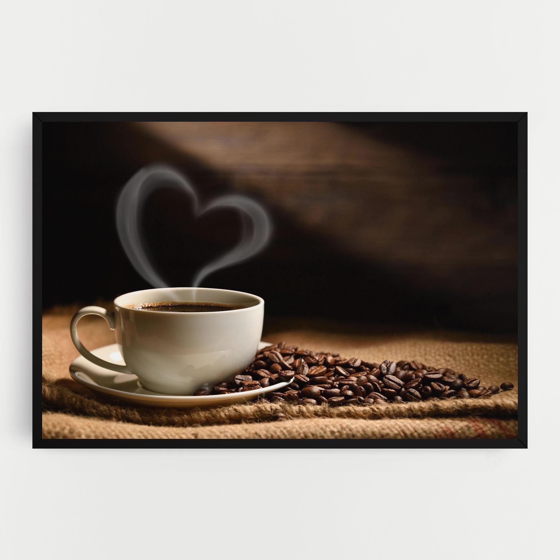 Leinwandbild Heart Coffee Smoke mockup 0