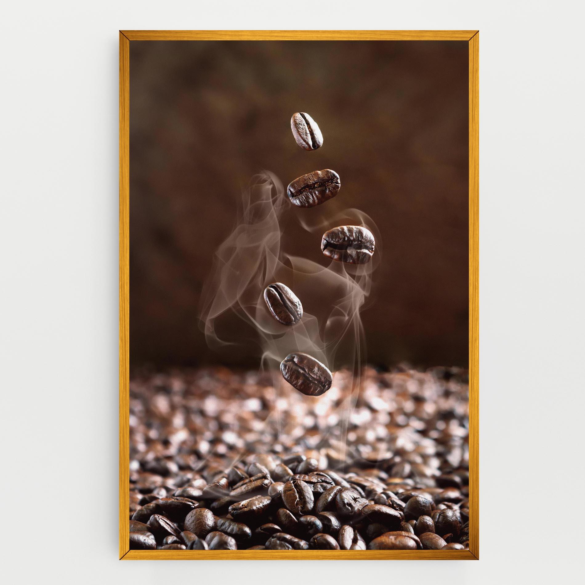 Leinwandbild Close Up Falling Beans mockup 0