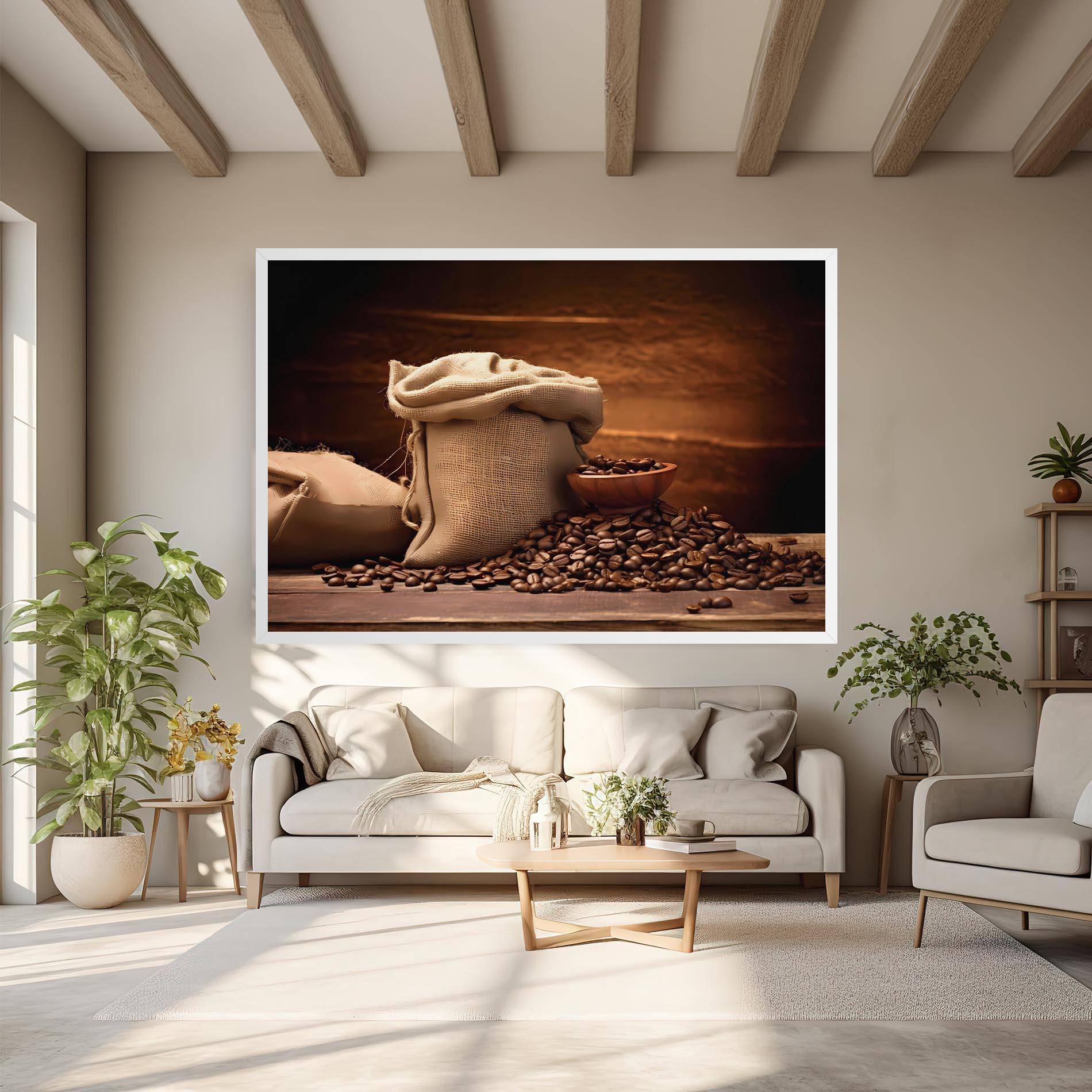 Leinwandbild Big Bag Of Coffee Beans mockup 6