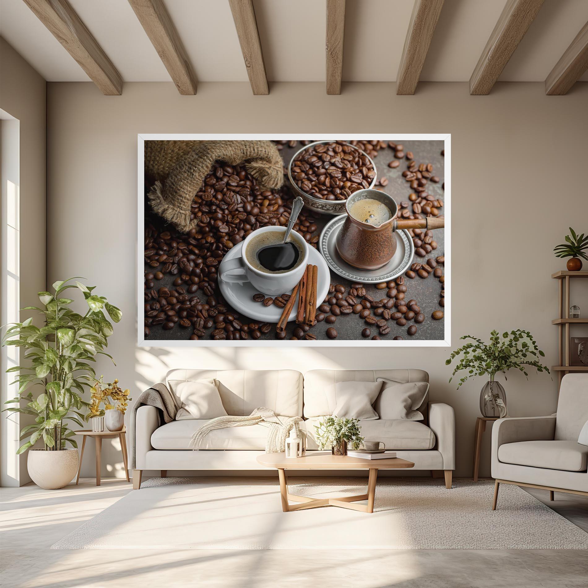 Leinwandbild Black Coffee Bean mockup 6