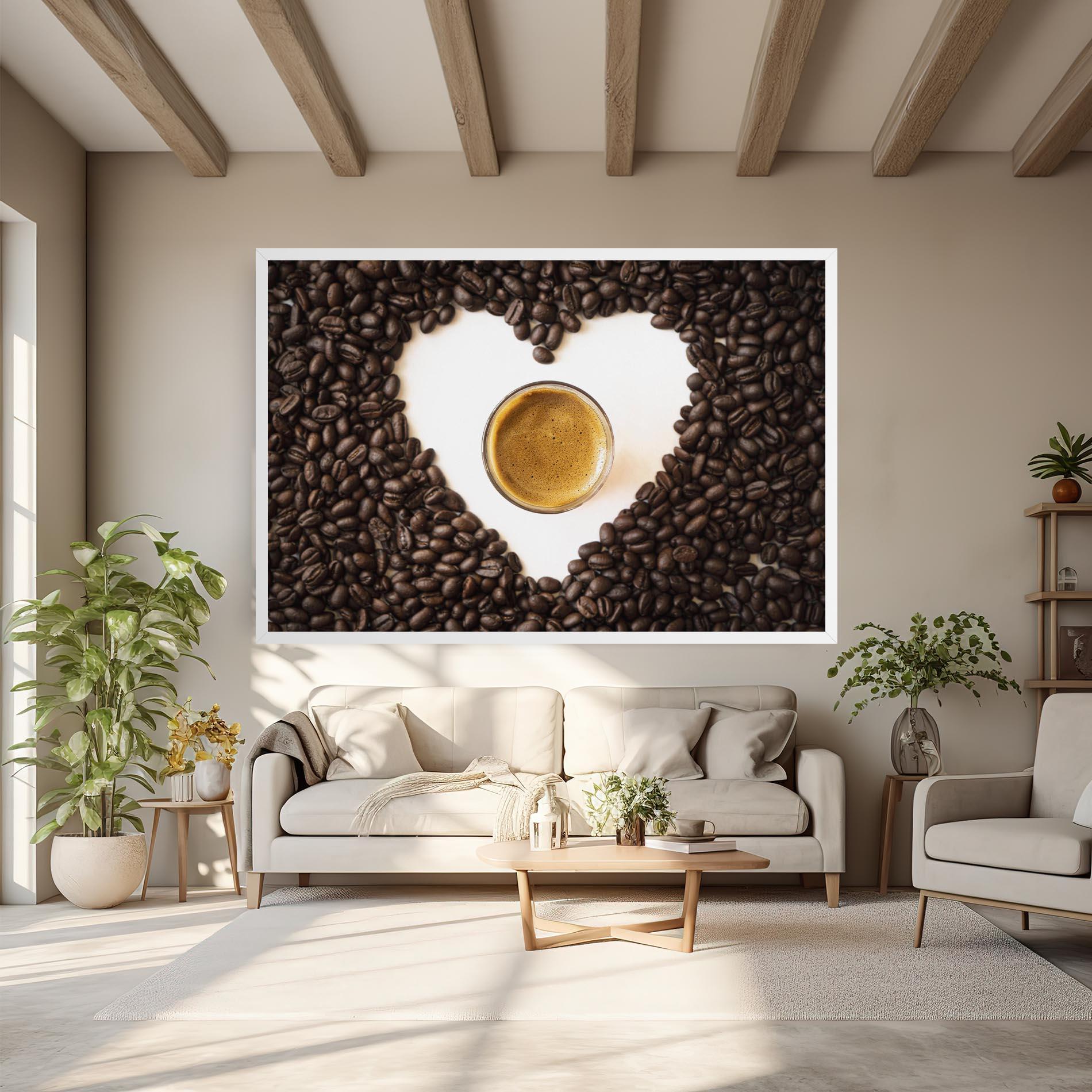 Leinwandbild Coffee Bean Heart mockup 6