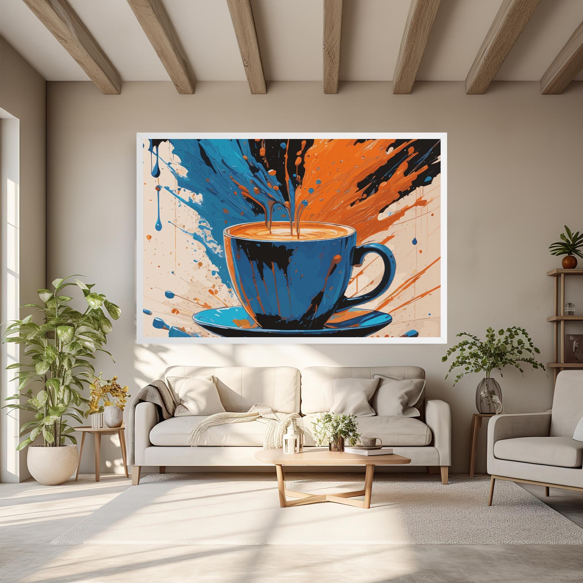 Leinwandbild Coffee Blue Orange mockup 6