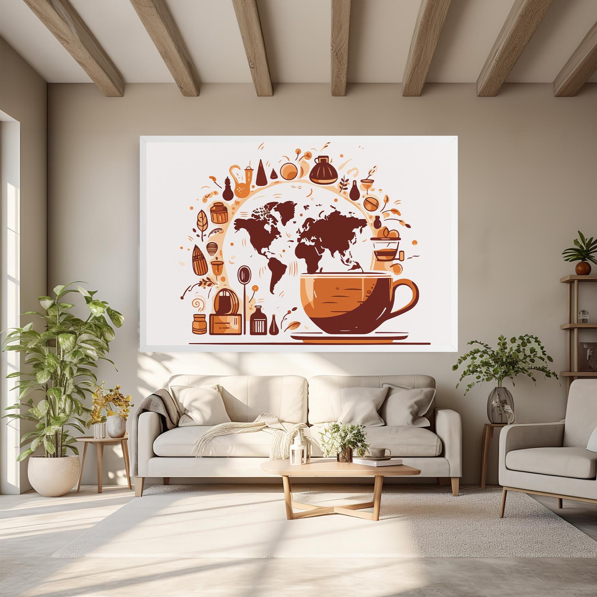 Leinwandbild Coffee Map mockup 6