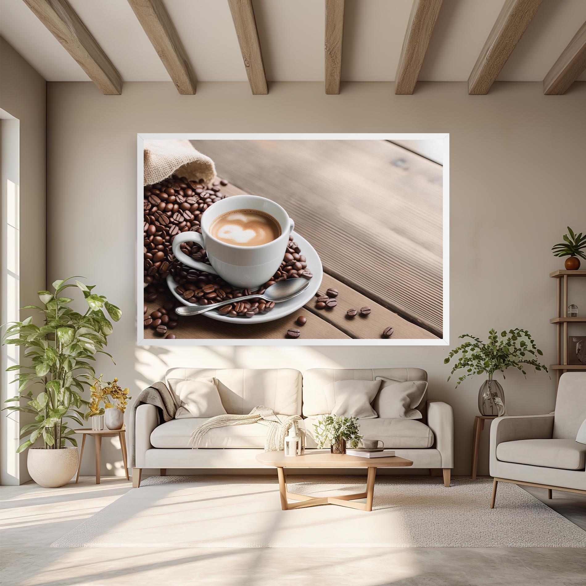 Leinwandbild Coffee On Table mockup 6