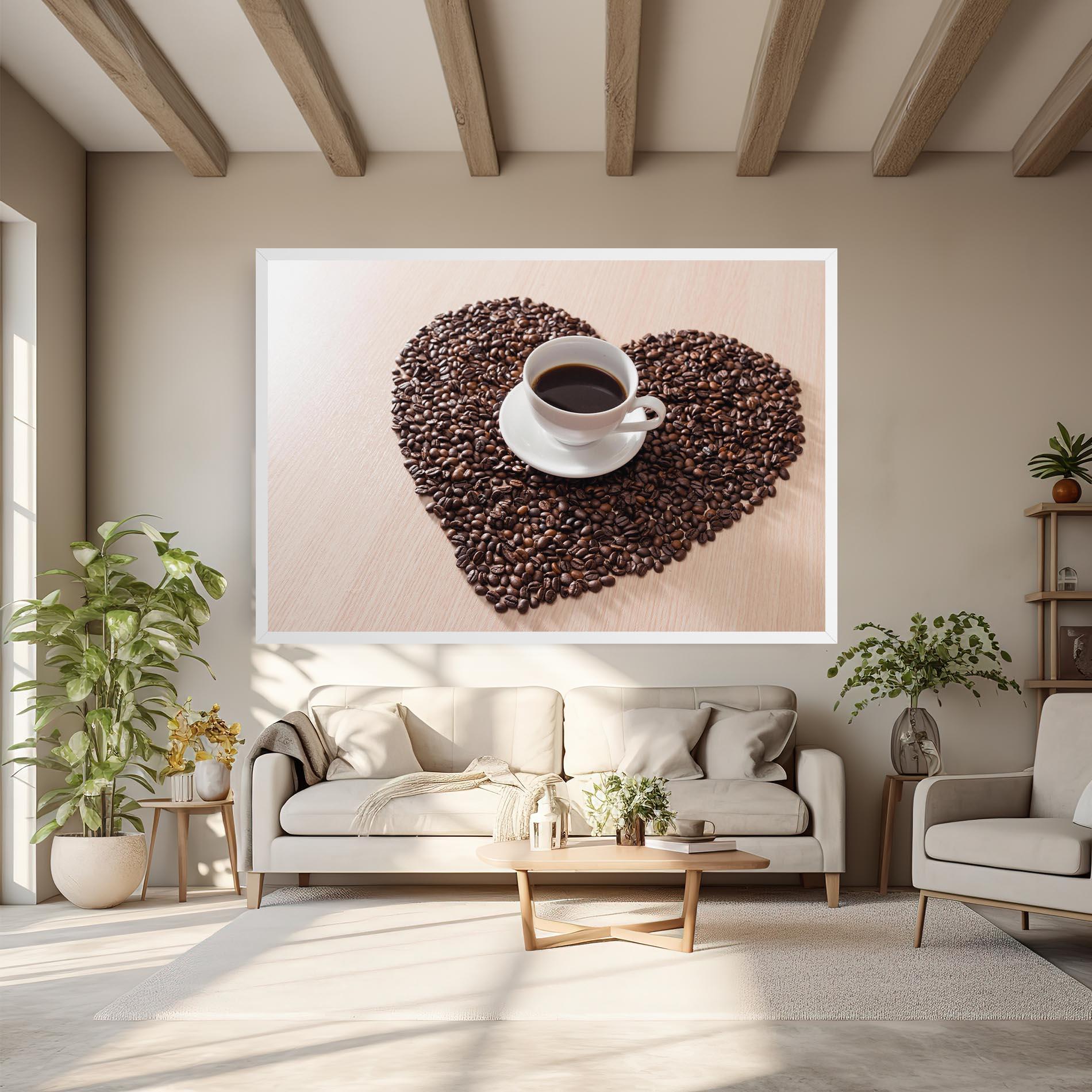 Leinwandbild Heart Coffee Beans mockup 6