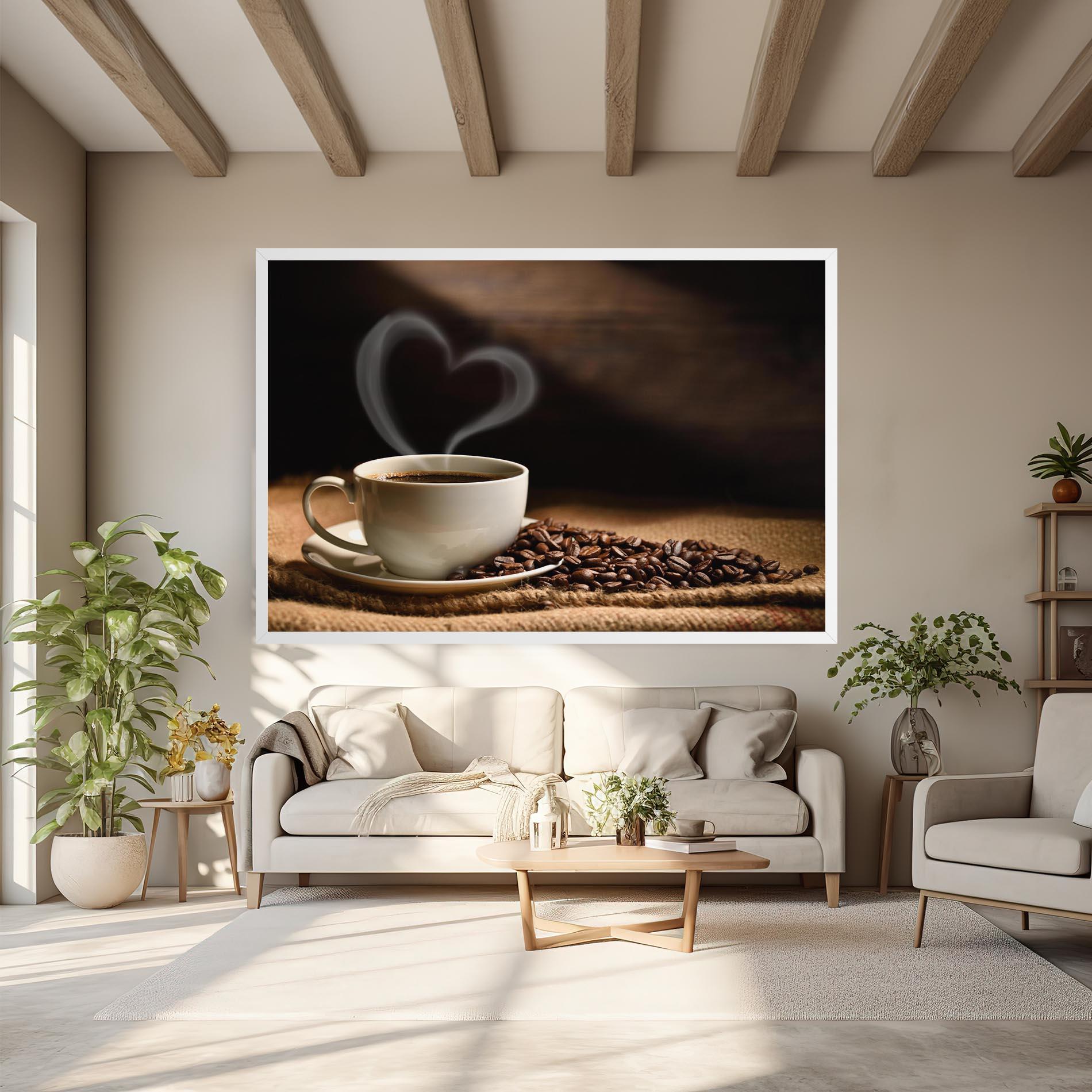 Leinwandbild Heart Coffee Smoke mockup 6