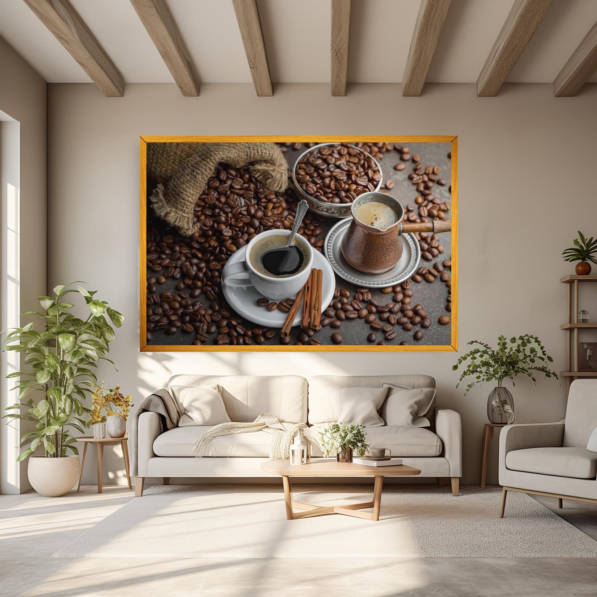 Leinwandbild Black Coffee Bean mockup 6