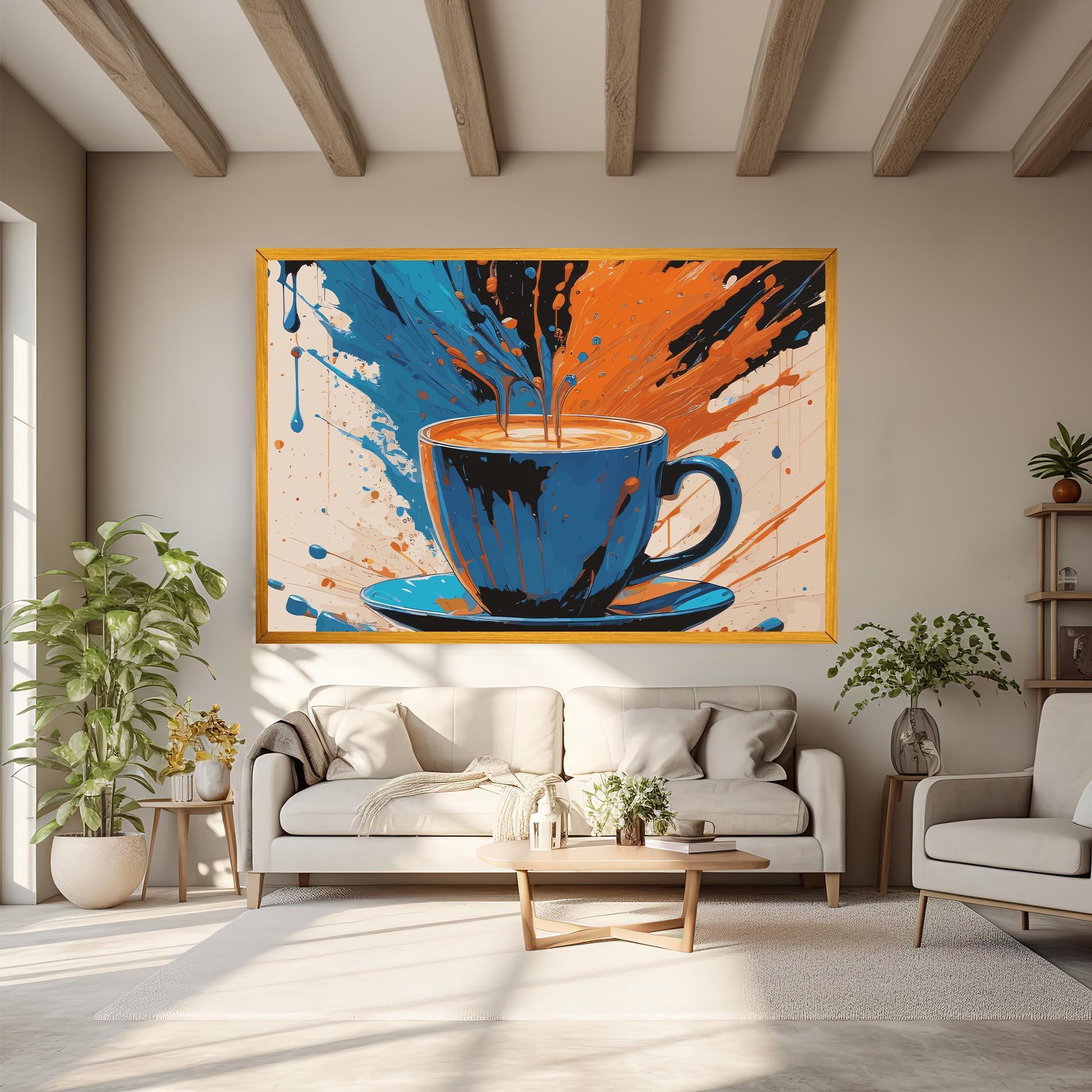 Leinwandbild Coffee Blue Orange mockup 6