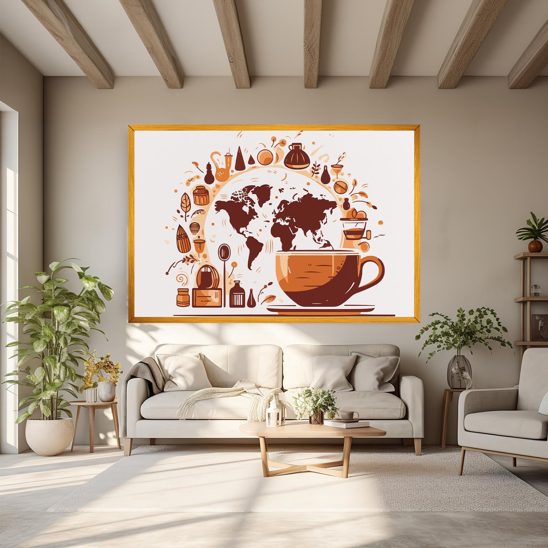 Leinwandbild Coffee Map mockup 6