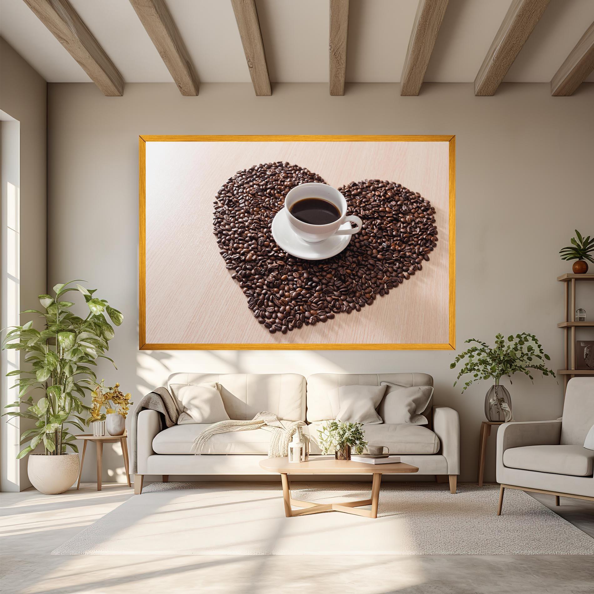 Leinwandbild Heart Coffee Beans mockup 6