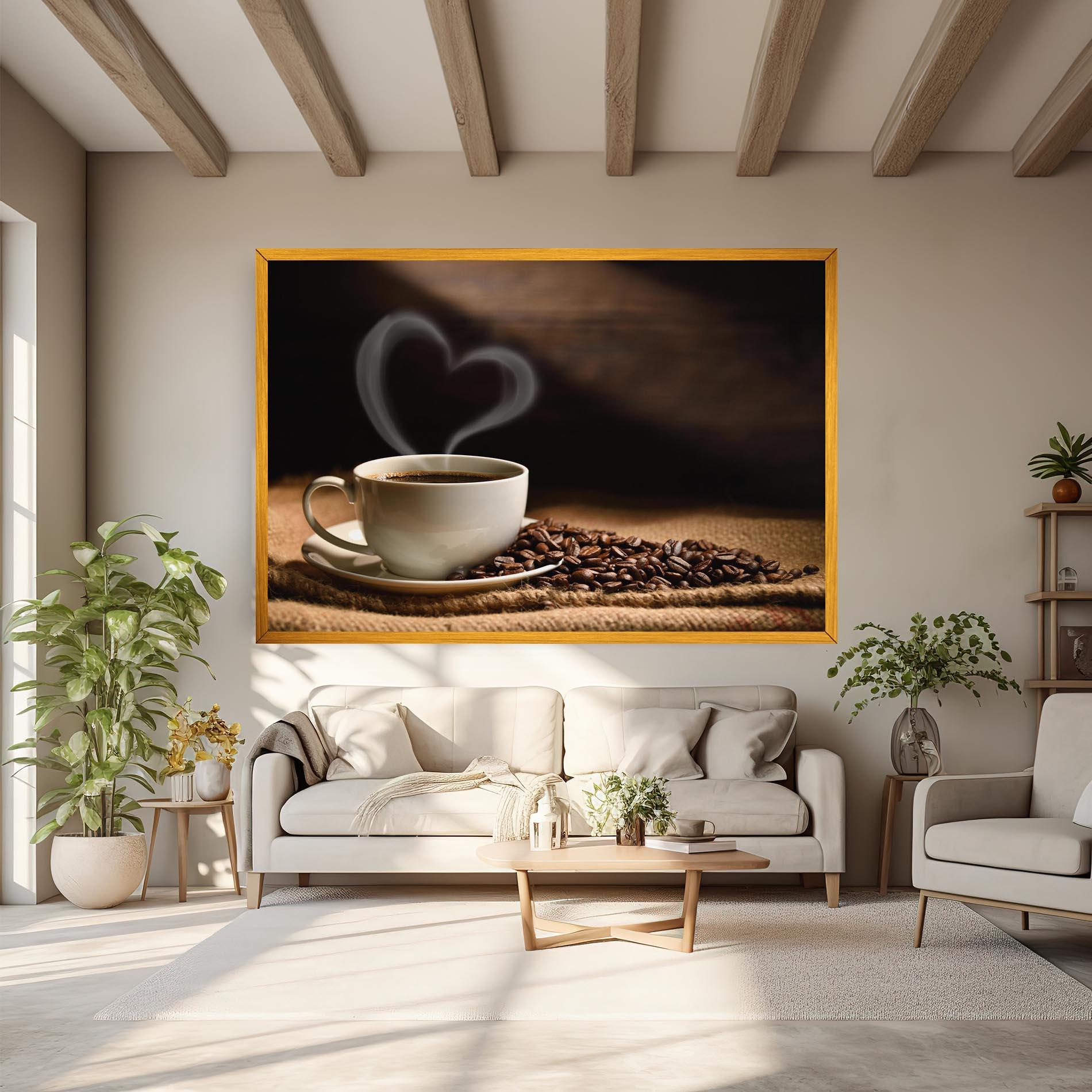 Leinwandbild Heart Coffee Smoke mockup 6