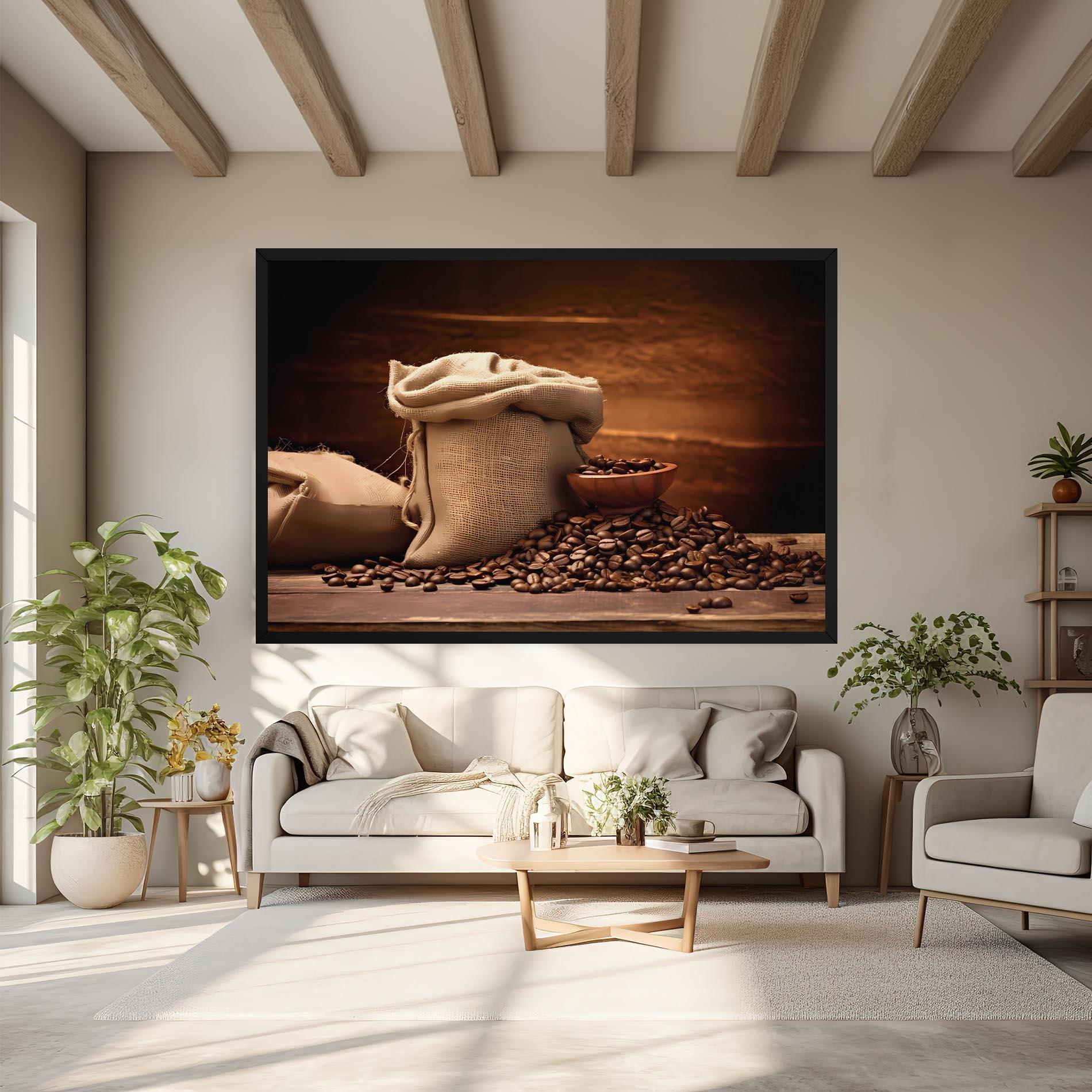 Leinwandbild Big Bag Of Coffee Beans mockup 6