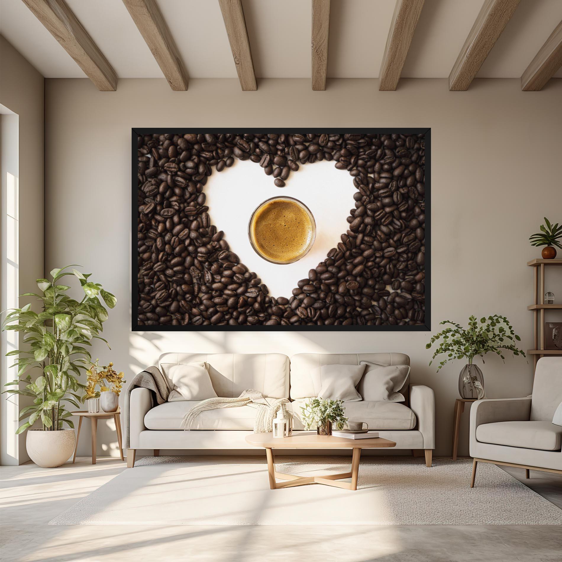 Leinwandbild Coffee Bean Heart mockup 6