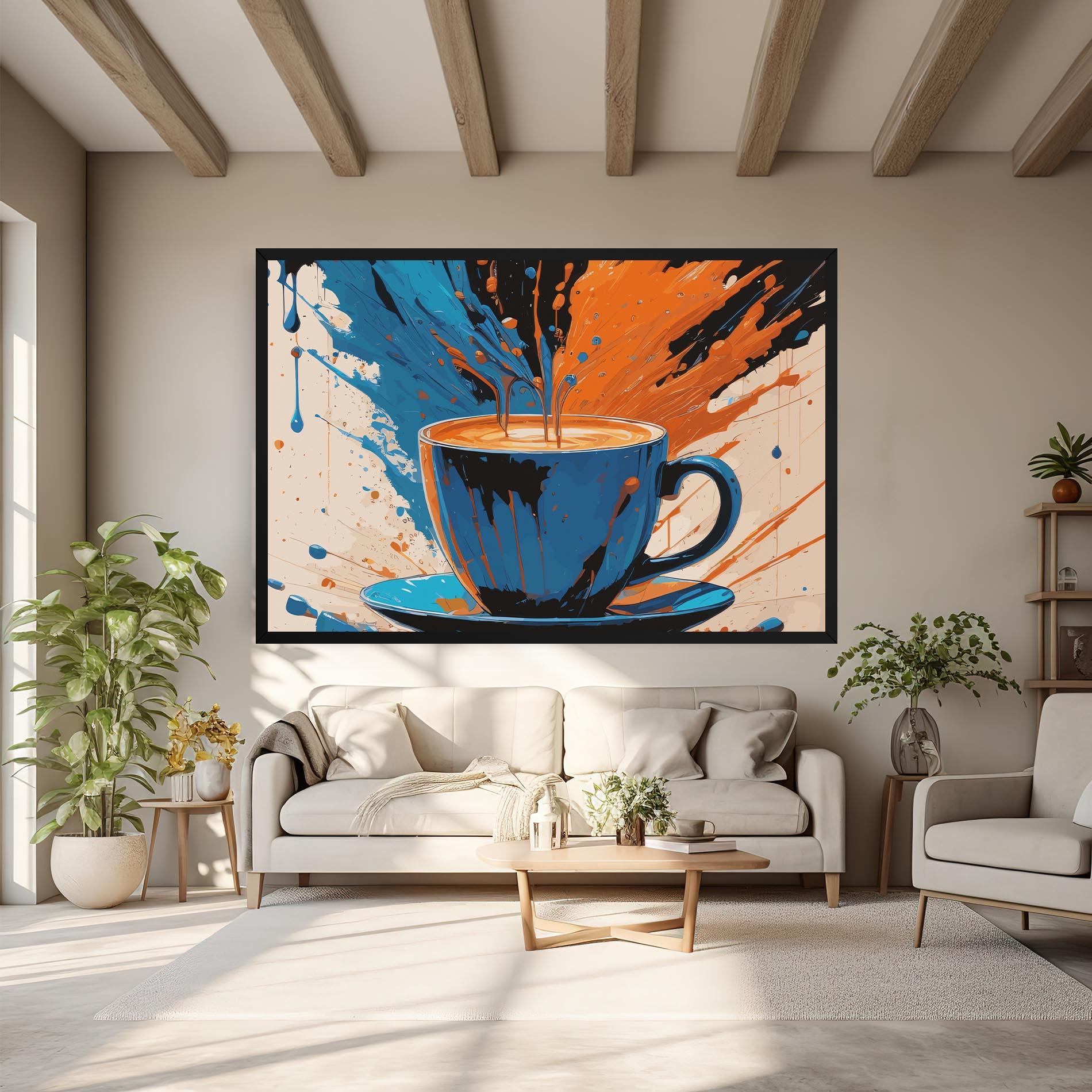 Leinwandbild Coffee Blue Orange mockup 6